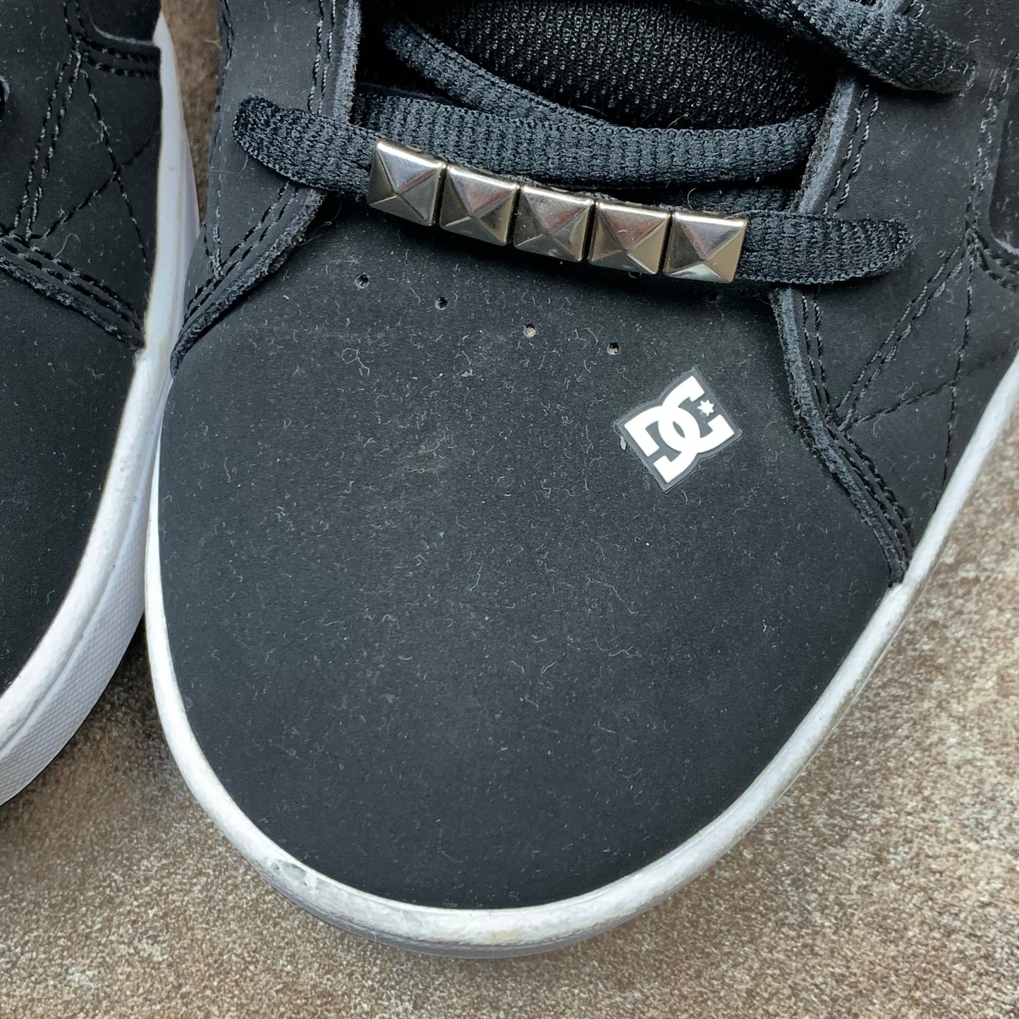 DC Shoes black white grunge trainers