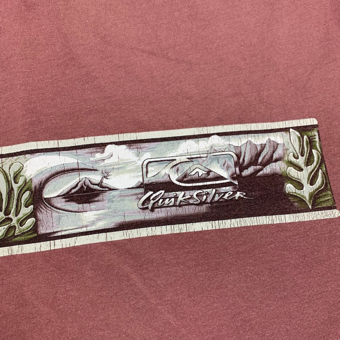 Quiksilver 90s pink graphic faded tee