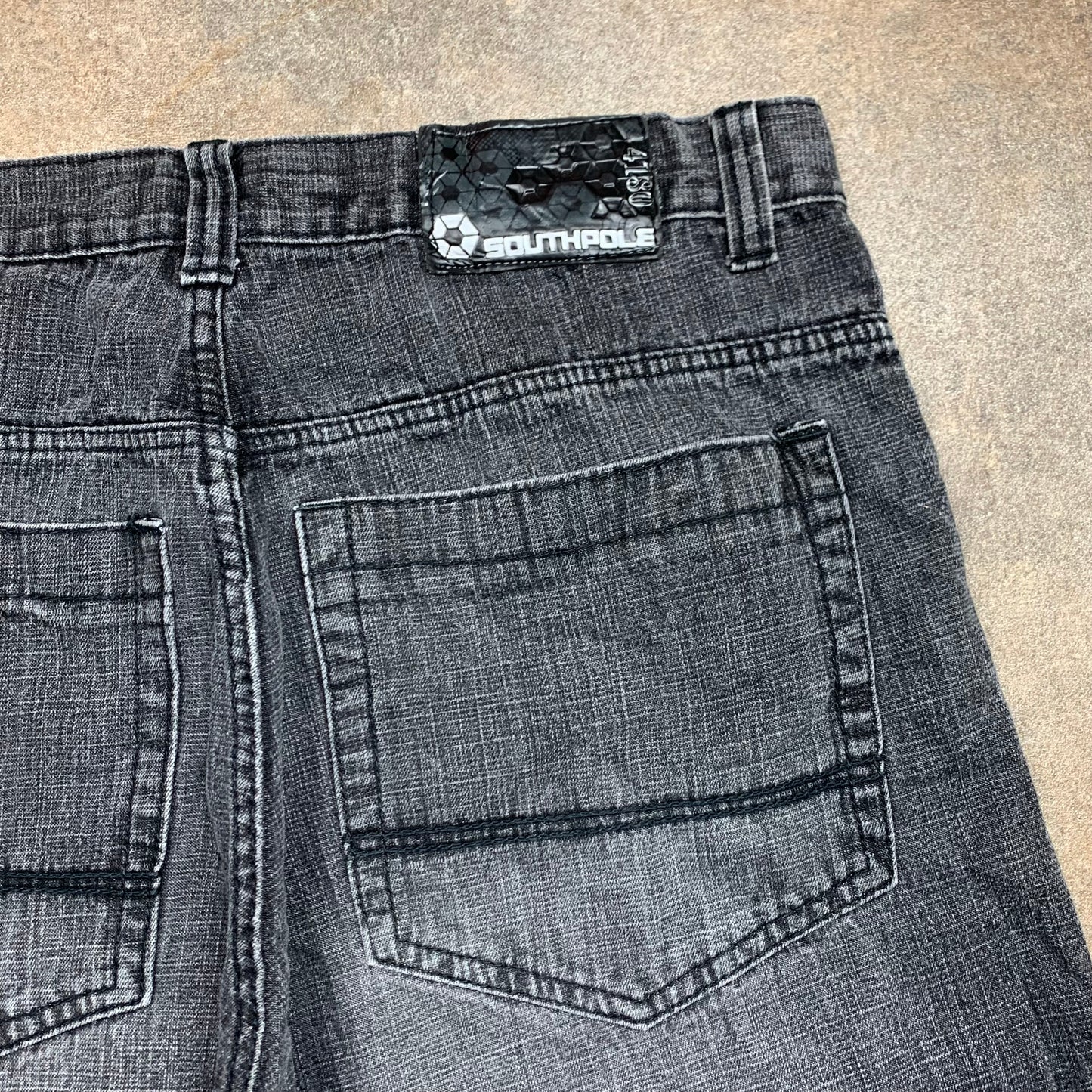 Southpole 00s black grey baggy jorts