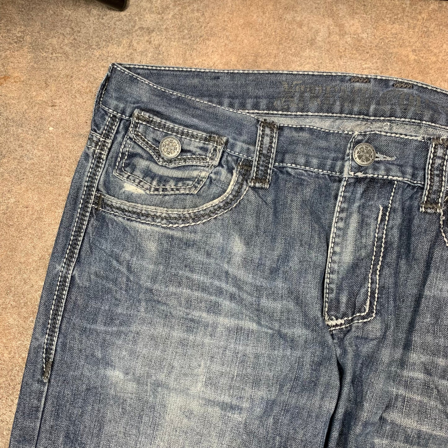 Xtreme Couture 00s baggy flared grunge jeans