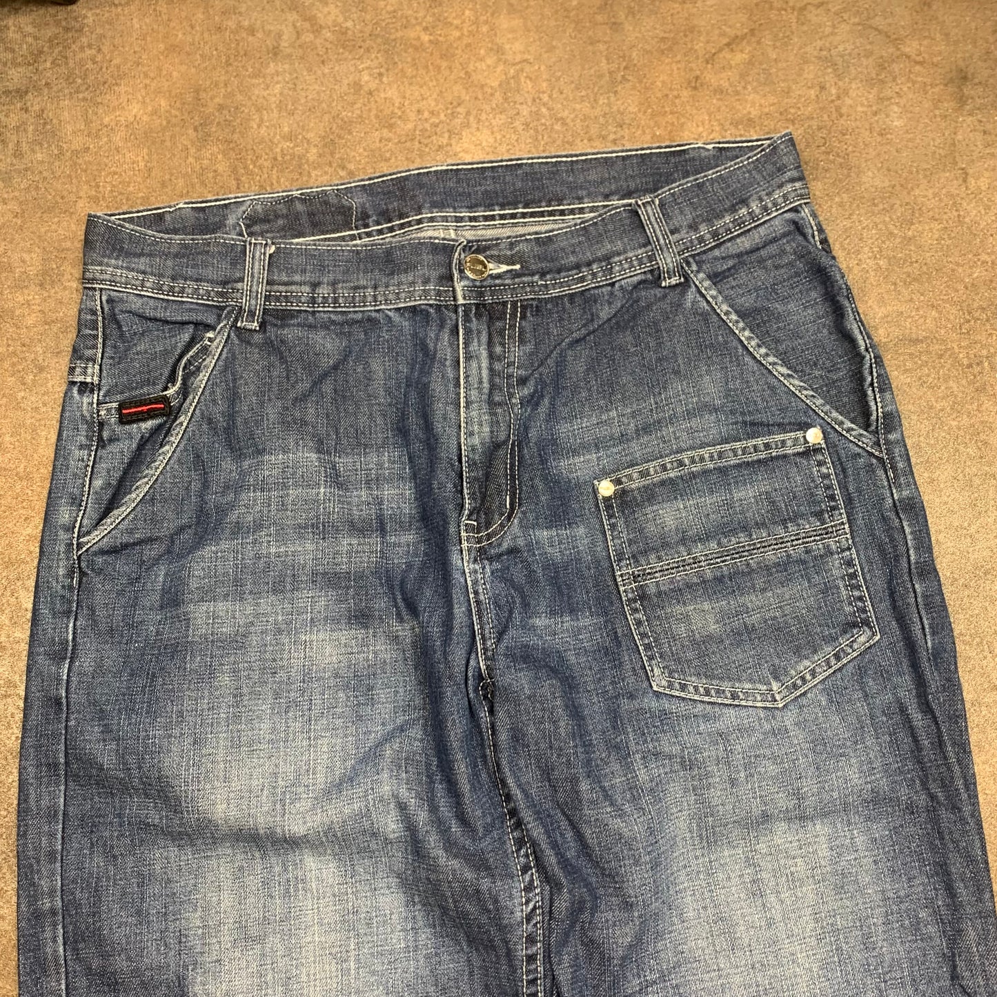 FUBU 90s navy baggy graphic jeans