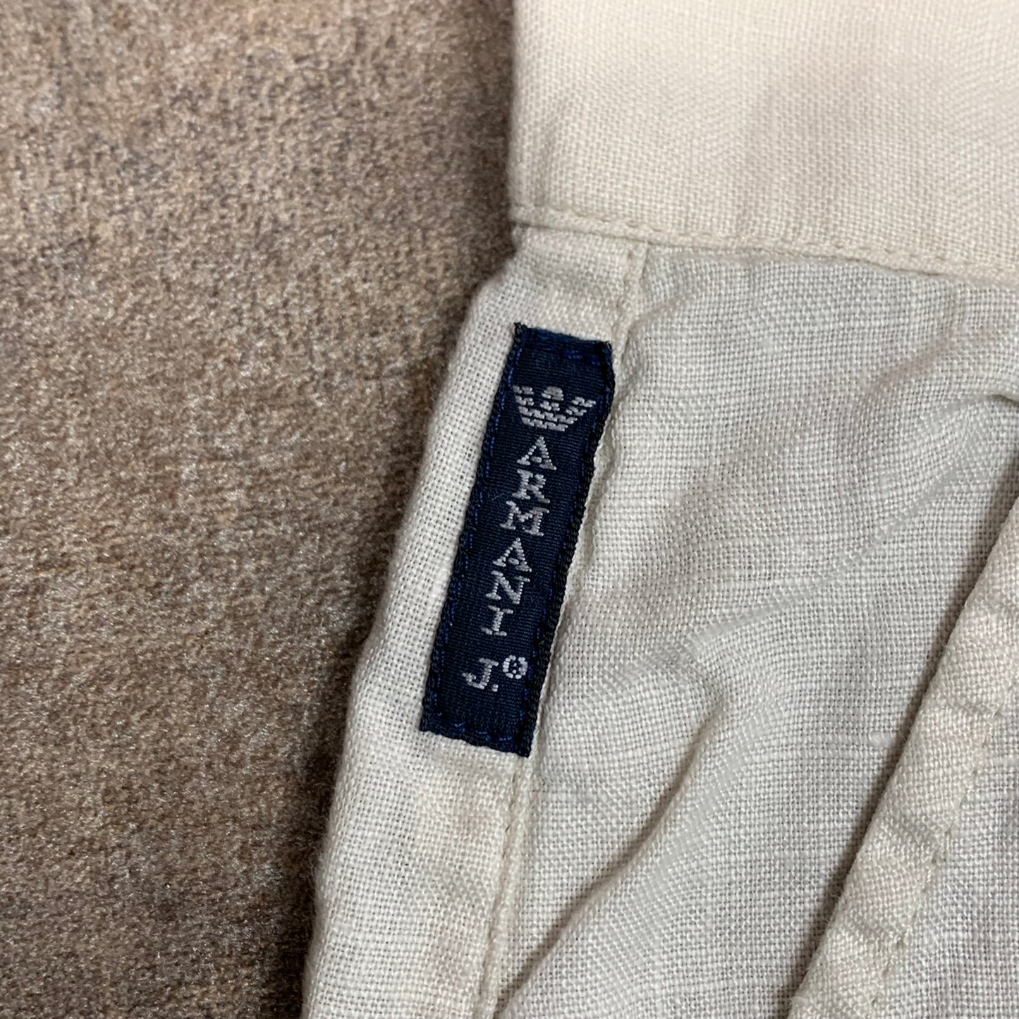 Armani Jeans 00s cream baggy linen jeans
