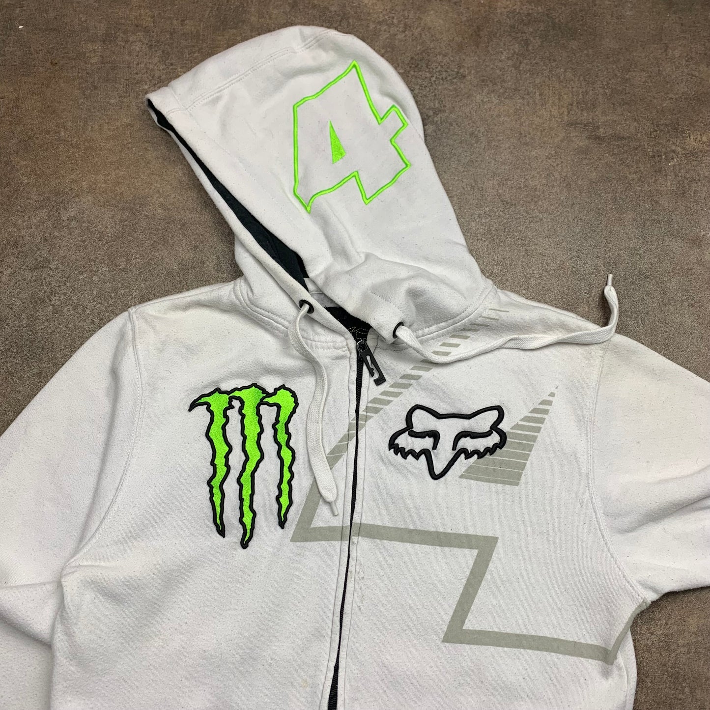 Fox Racing Monster Energy 00s graphic grunge hoodie