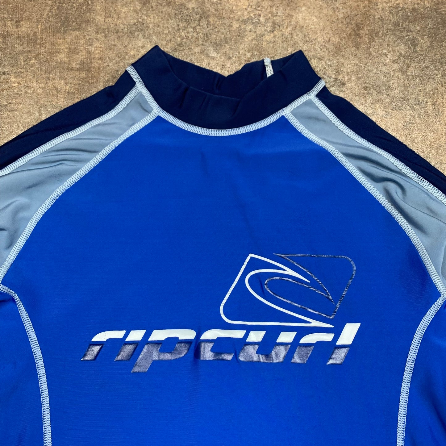 Rip Curl 90s blue graphic rash vest