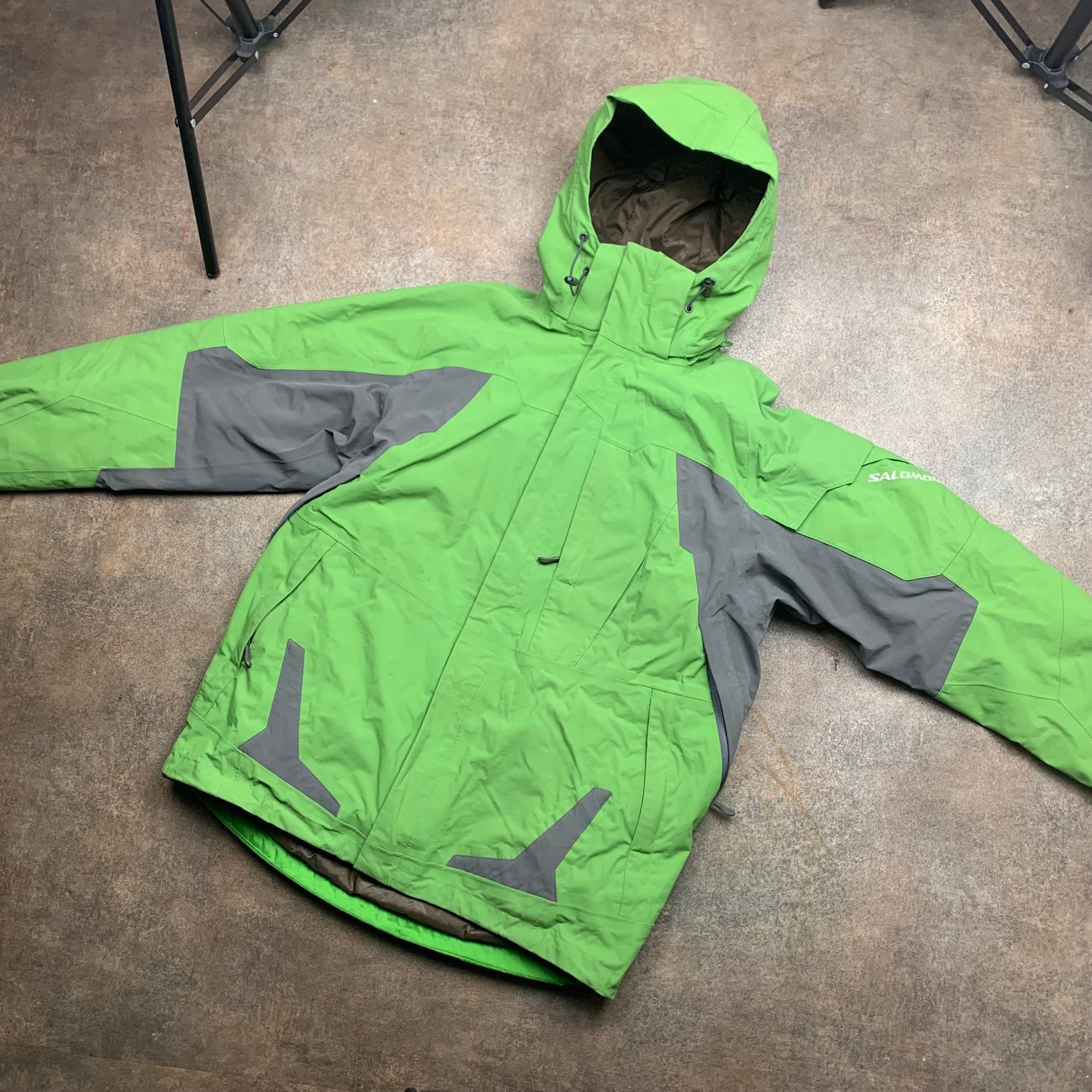 Salomon 00s 2 in 1 green grey utilised ski jacket