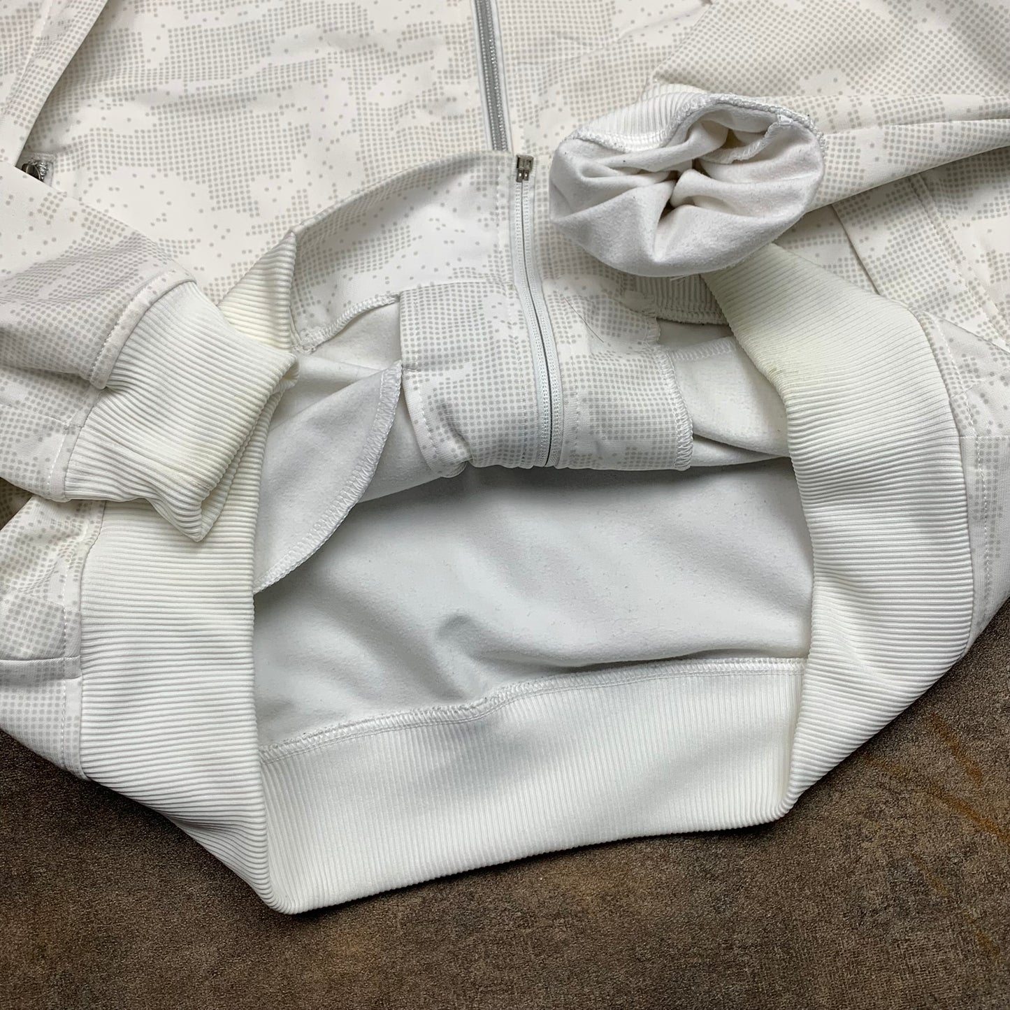Bench 00s double zip white jumper