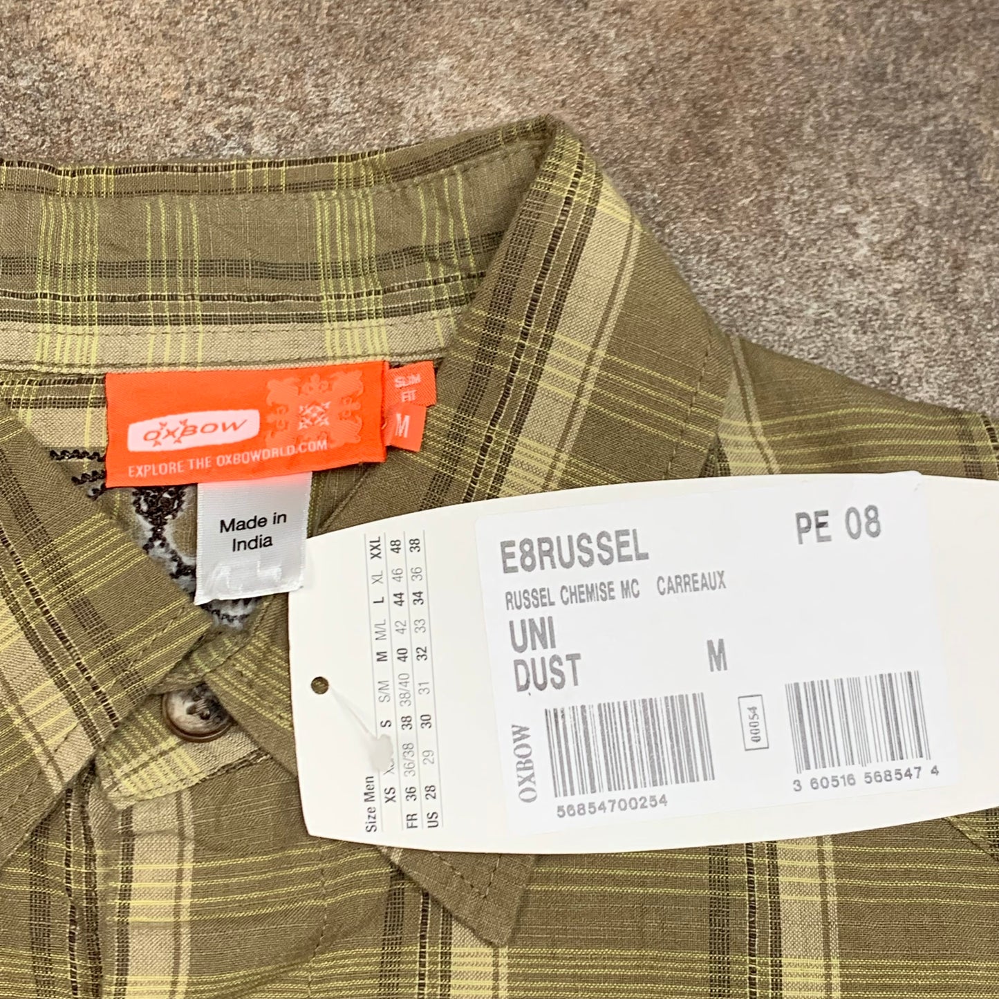Oxbow 00s plaid khaki graphic shirt