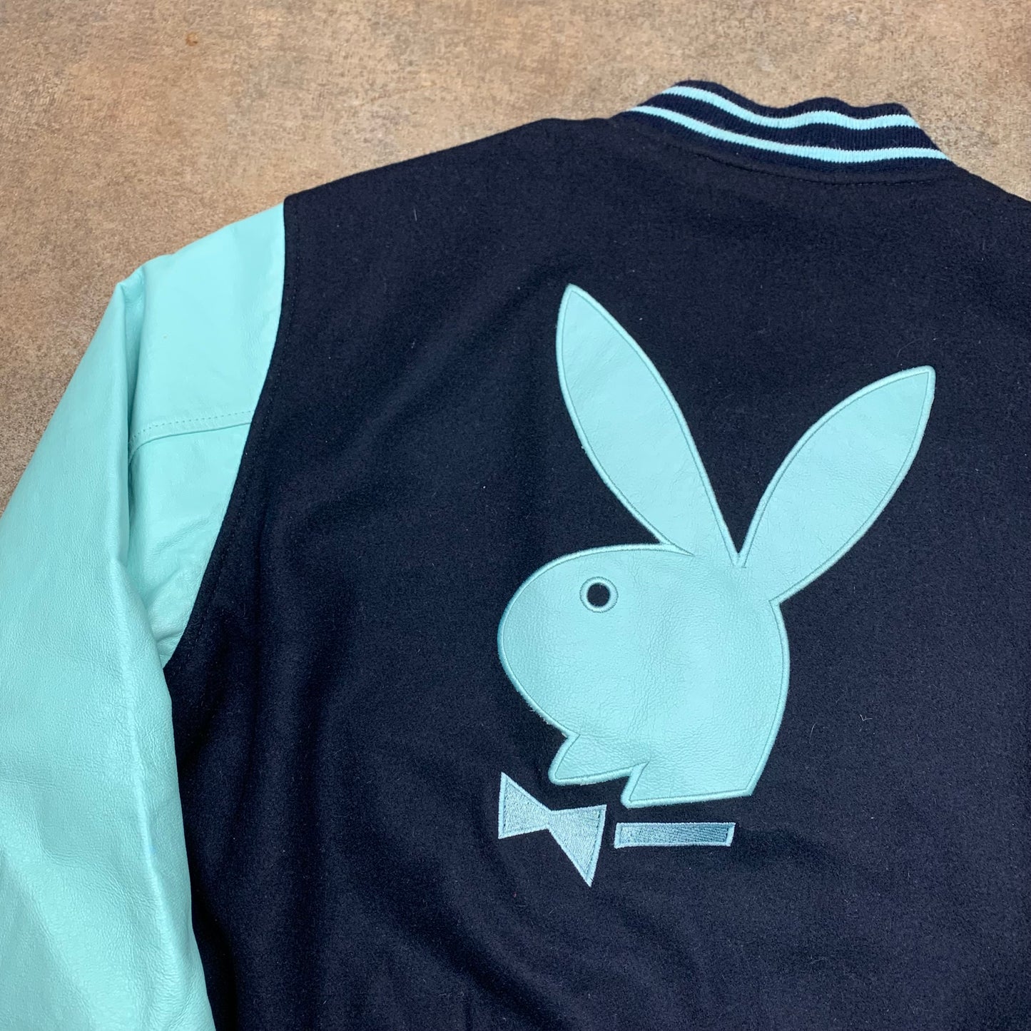 Playboy 00s reversible black blue cropped jacket