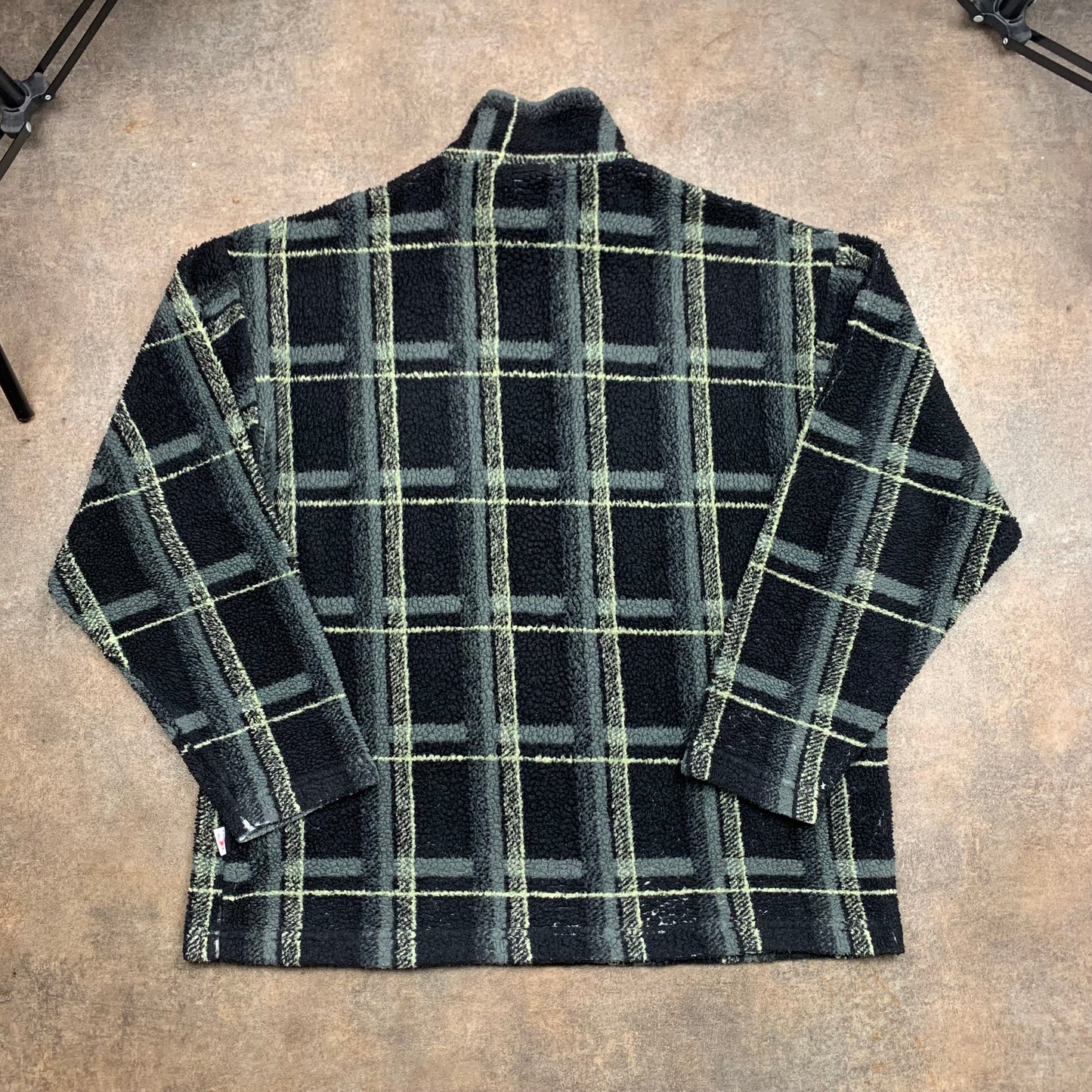 O'Neill 00s plaid quarter zip fleece