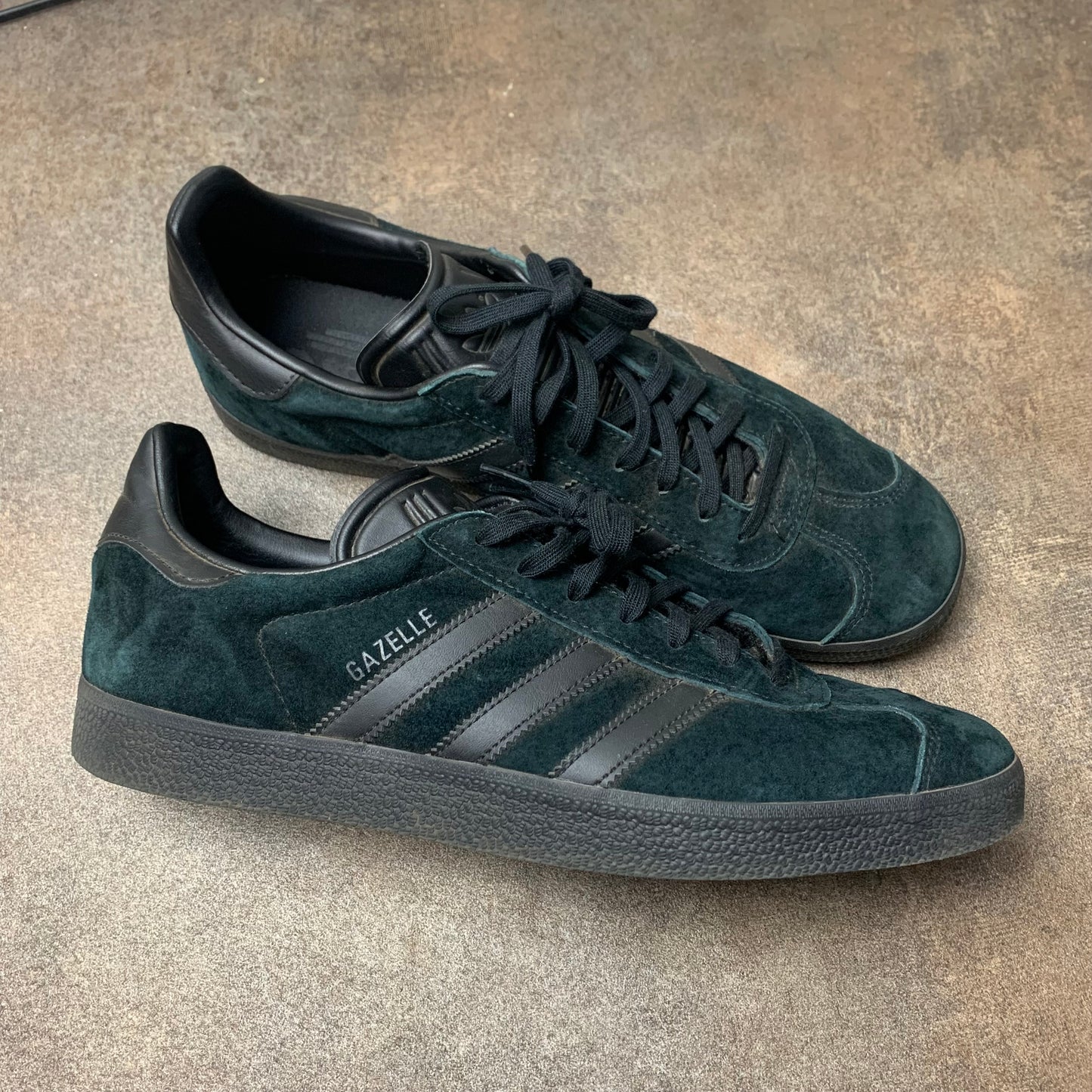Adidas Gazelle black suede trainers