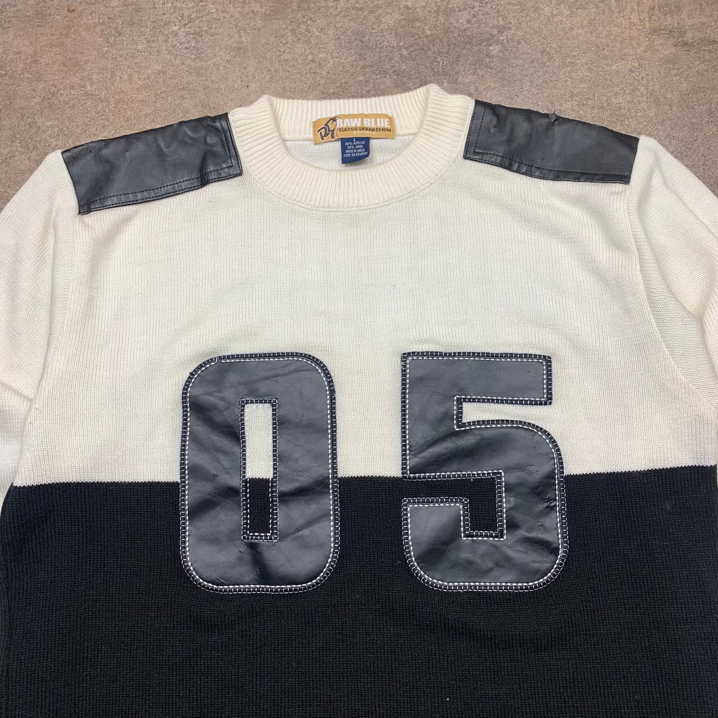 Raw Blue 00s graphic knit sweatshirt