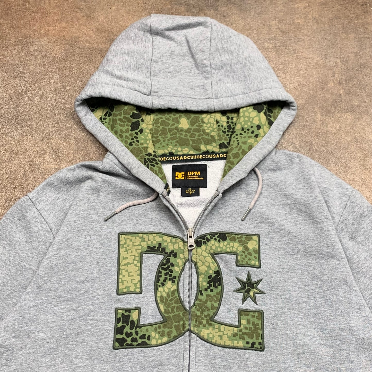 DC Shoes DPM grey graphic zip hoodie