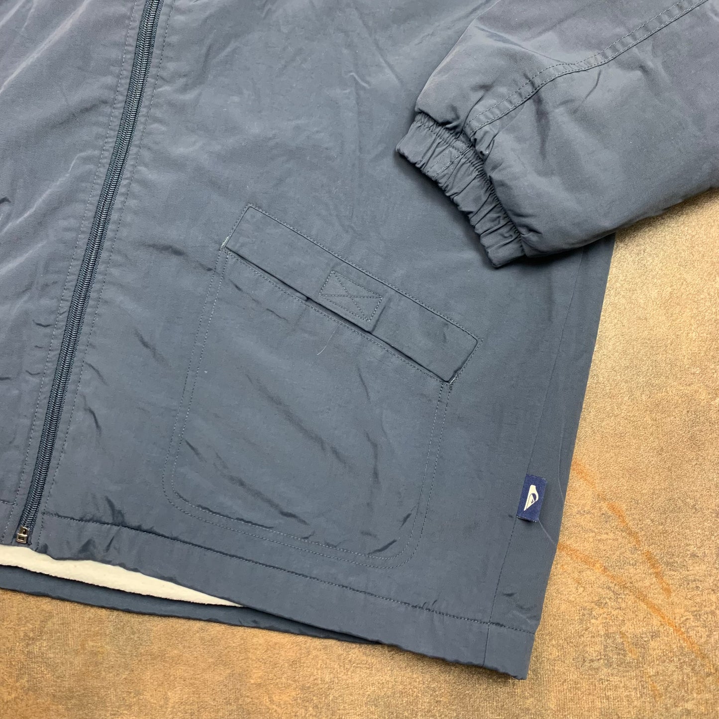 Quiksilver 90s navy lined logo zip jacket