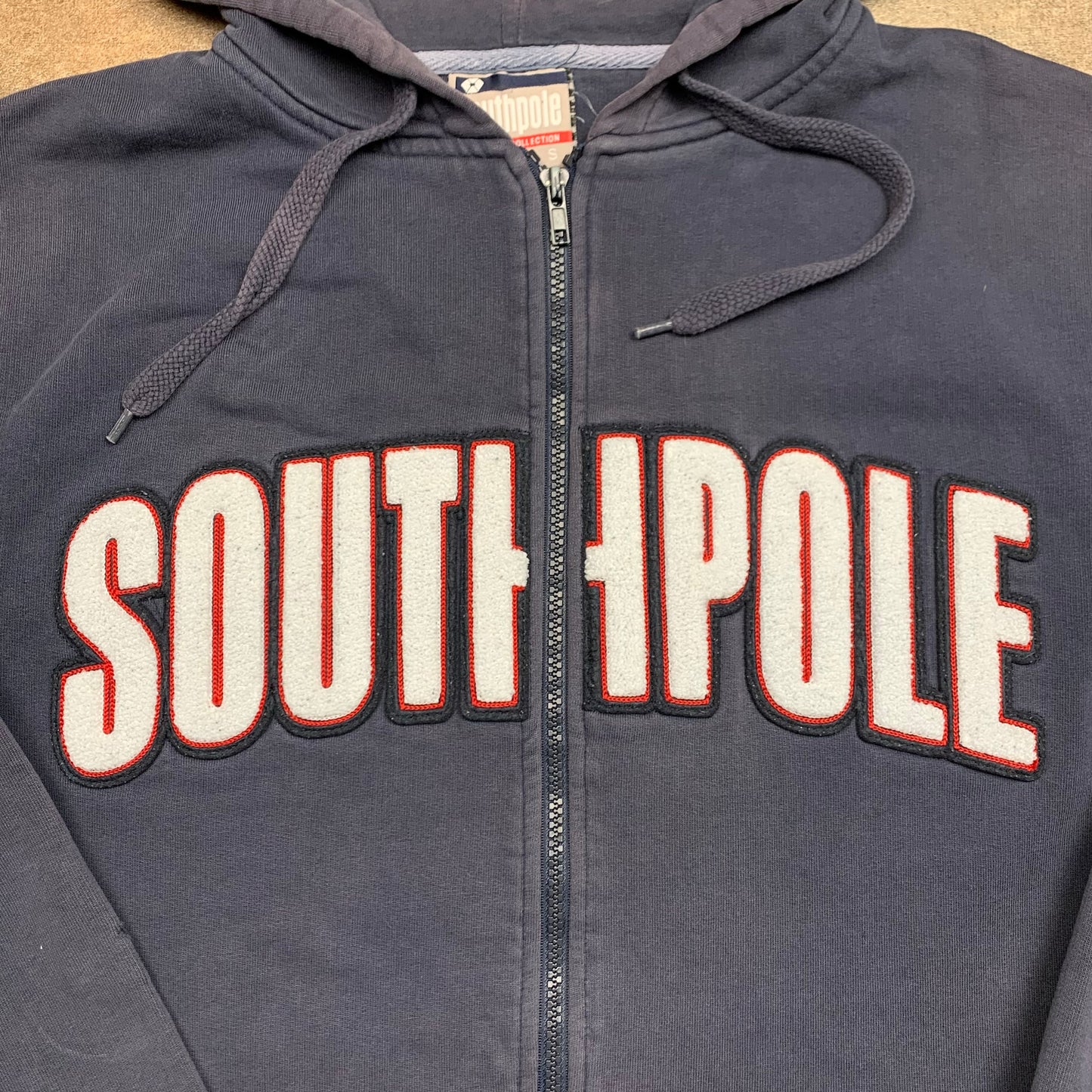 Southpole 00s navy graphic zip hoodie