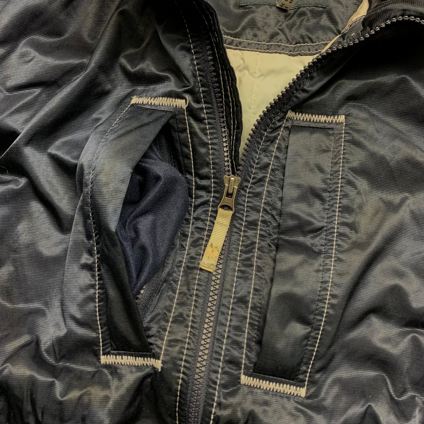 Armani Jeans 00s navy boxy bomber jacket