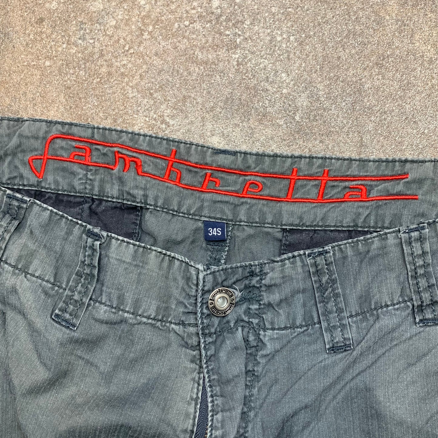 Lambretta 90s grey baggy cargo 3/4 jeans