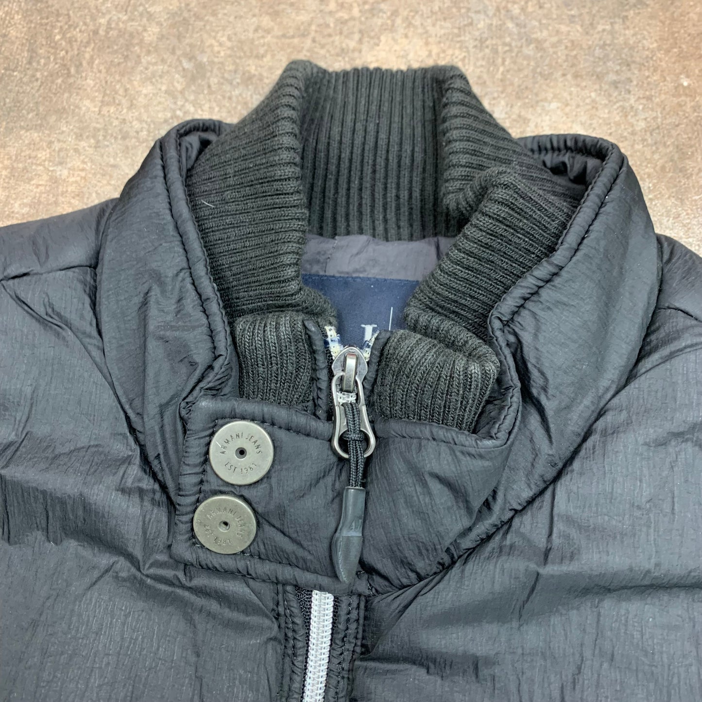 Armani Jeans 00s black puffer gilet