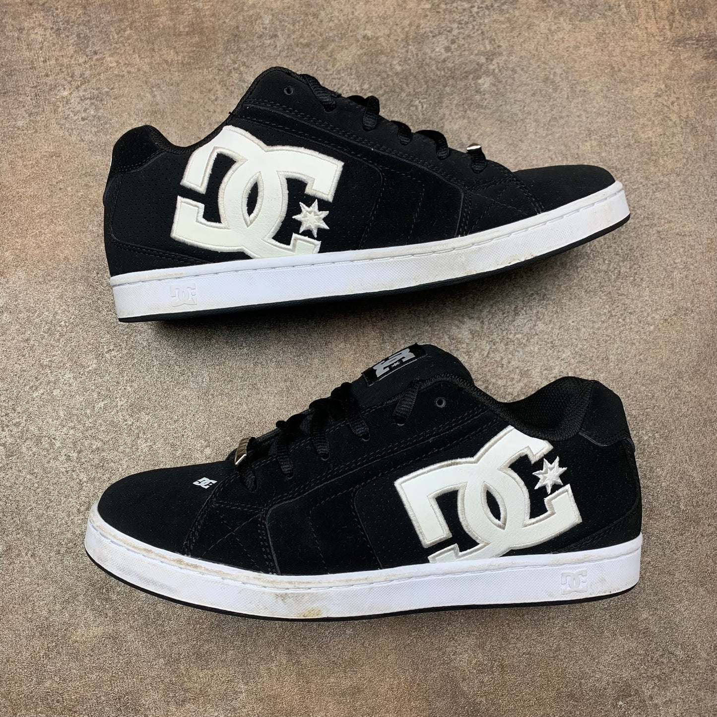 DC Shoes black white grunge trainers