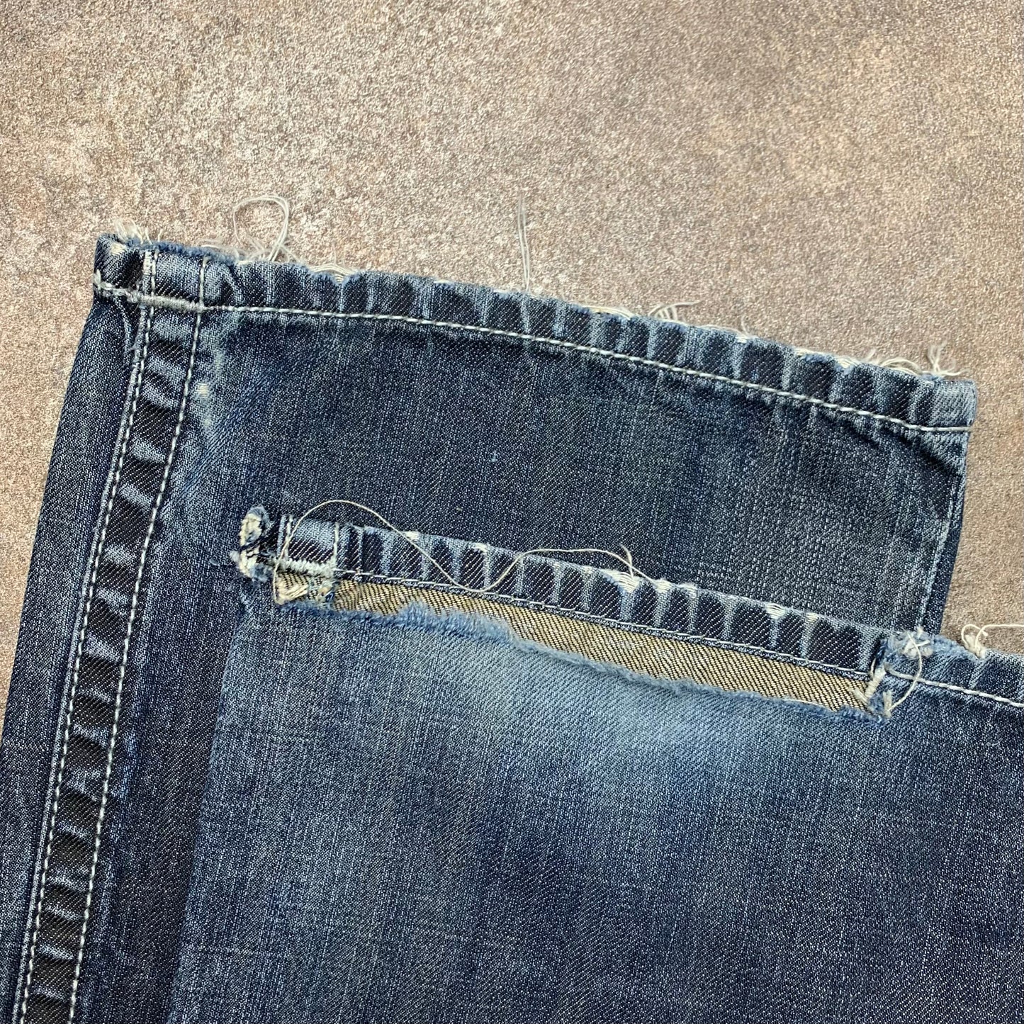 Affliction 00s navy grey grunge baggy jeans