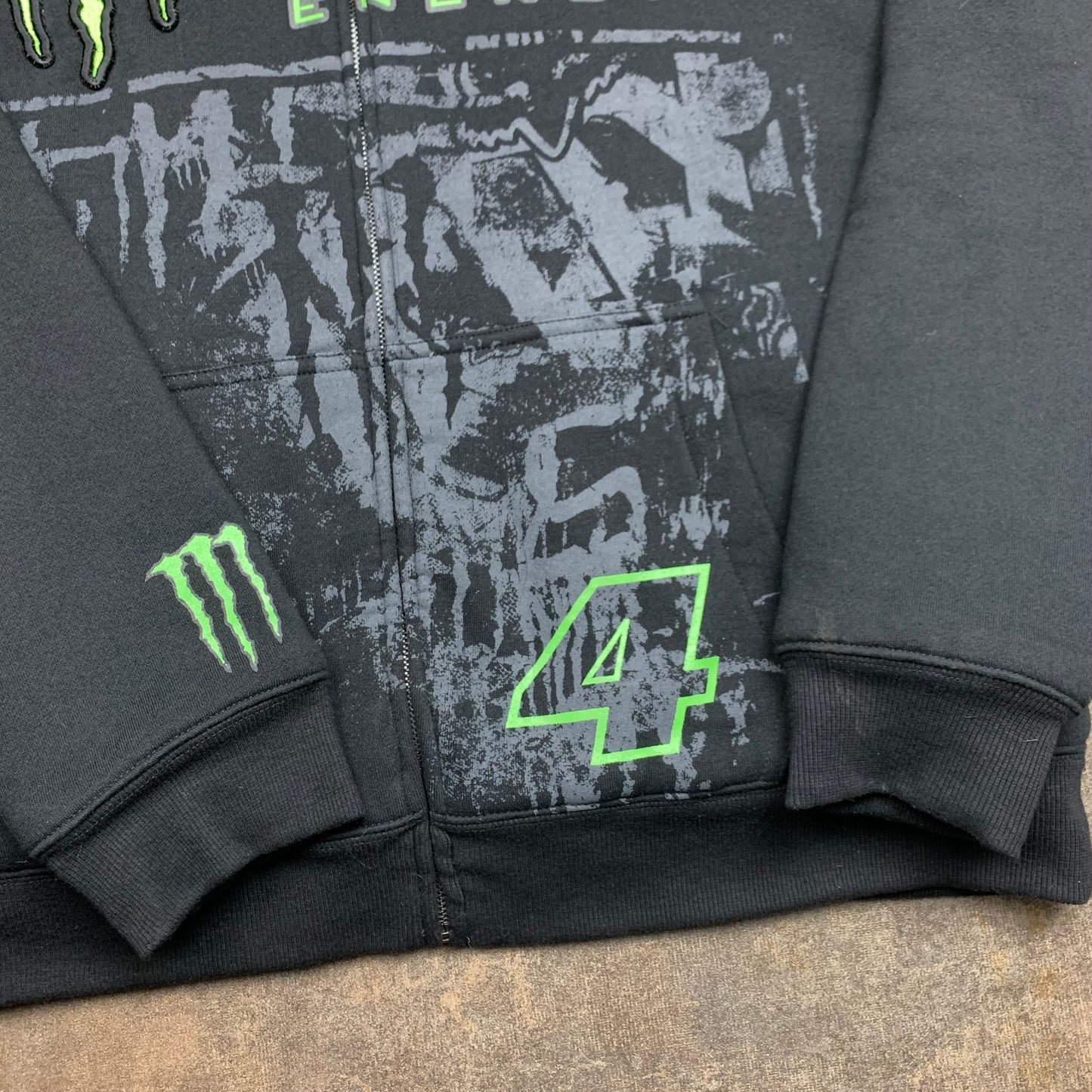 Fox Racing Monster Energy 00s graphic zip hoodie