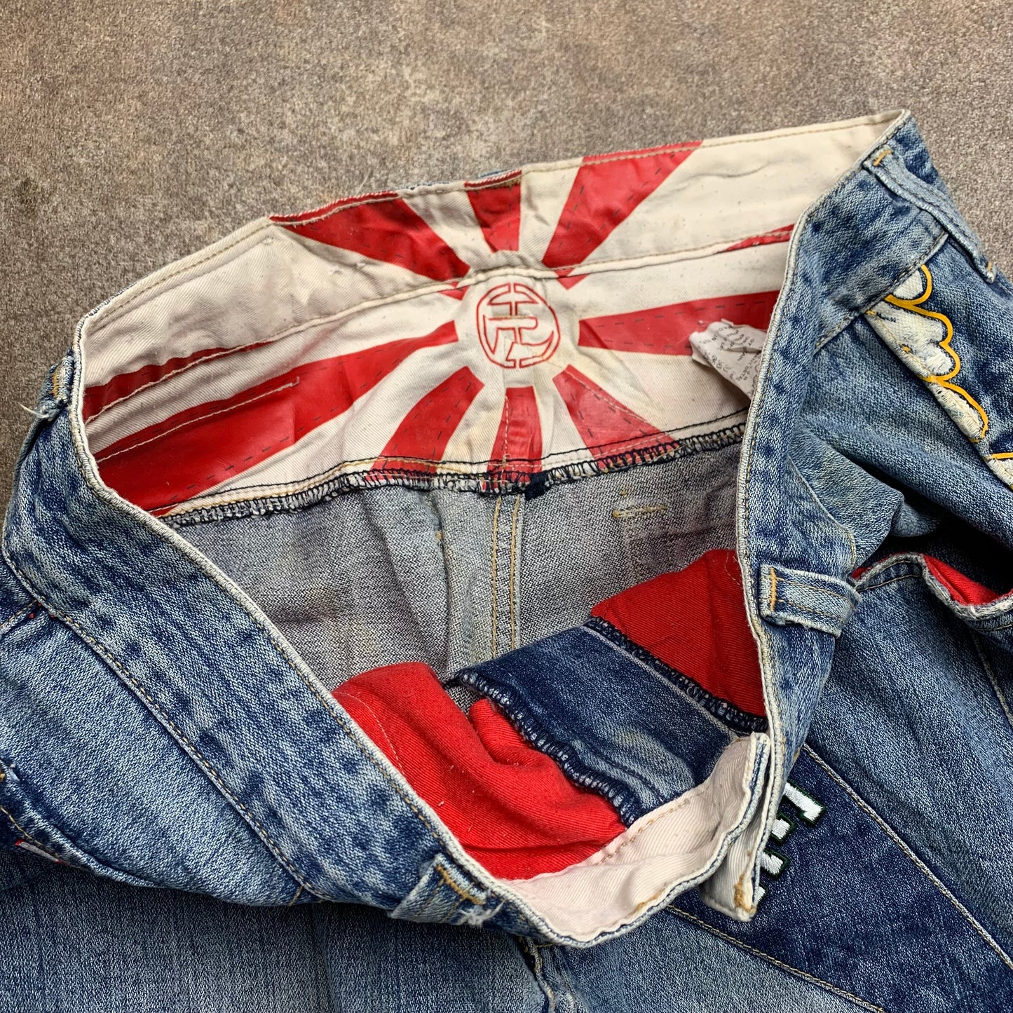 Pepe Jeans 00s graphic cut and sew baggy jeans