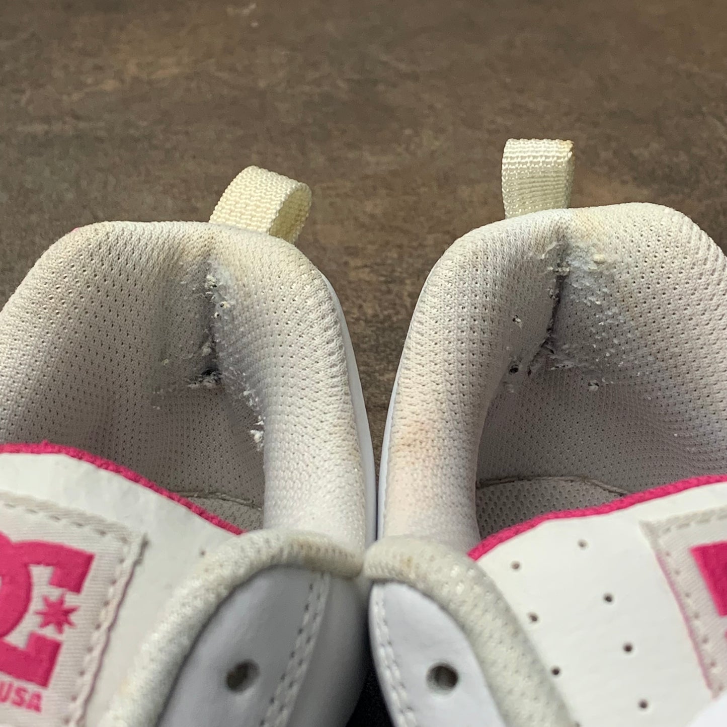 DC Shoes Court Graffik 00s white pink chunky trainers