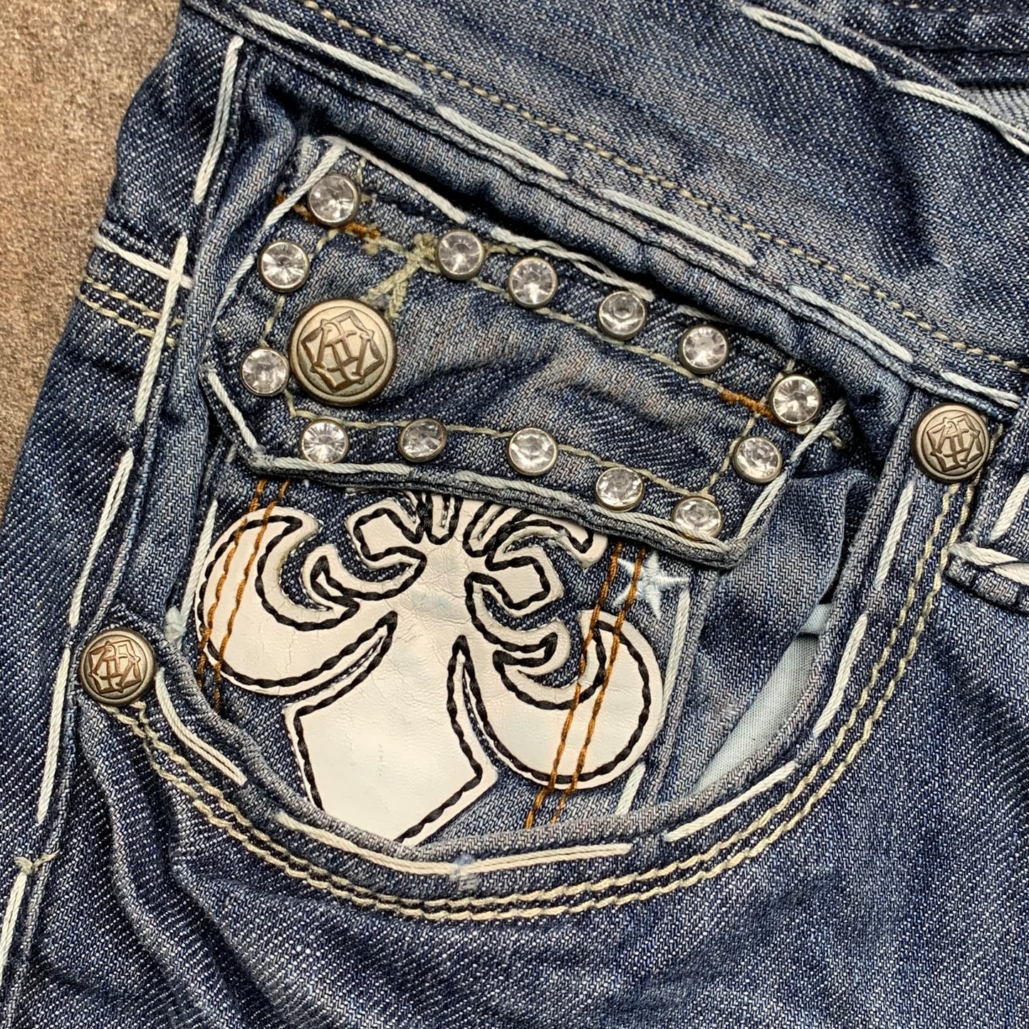 Reve Kayden K 00s flared graphic baggy jeans