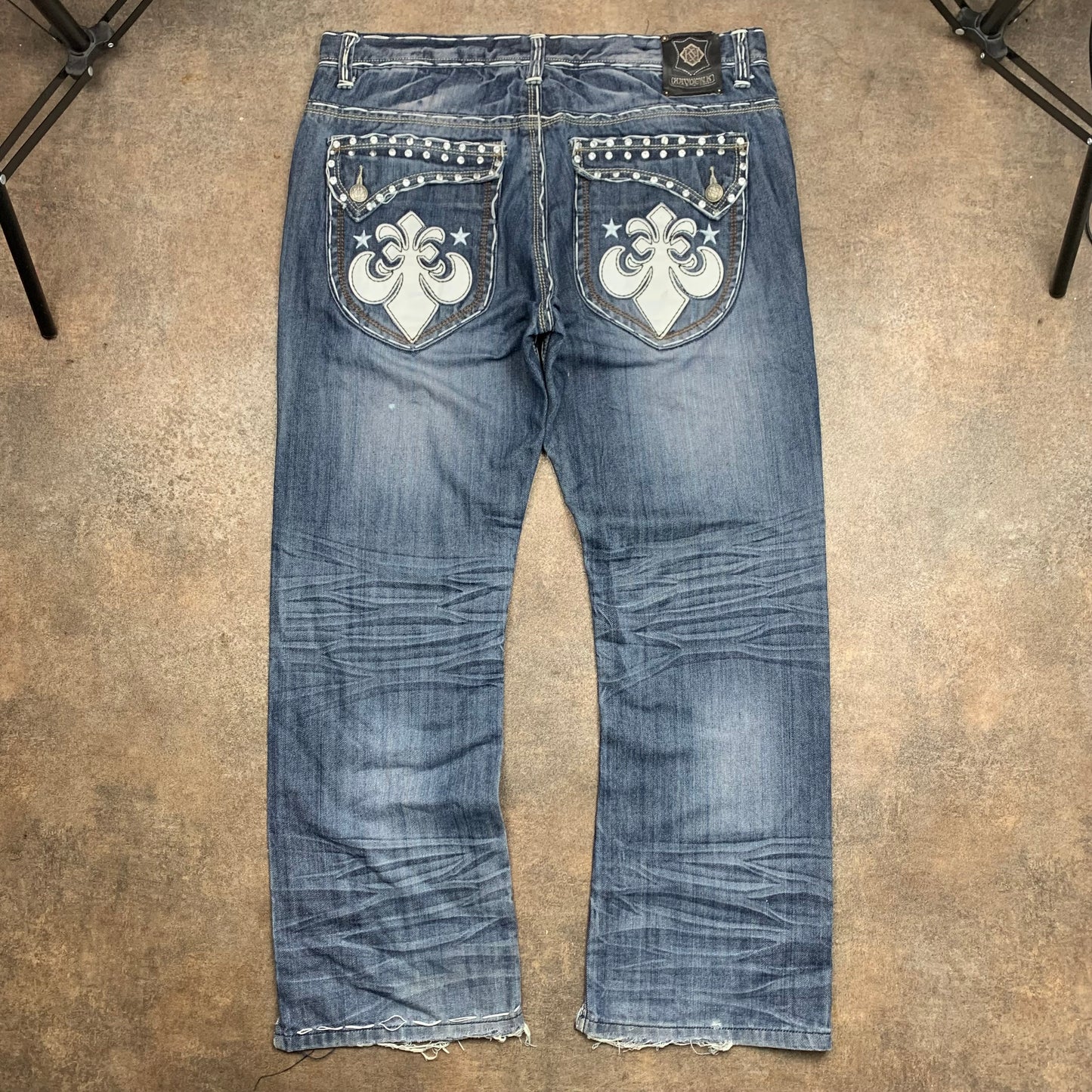 Reve Kayden K 00s flared graphic baggy jeans