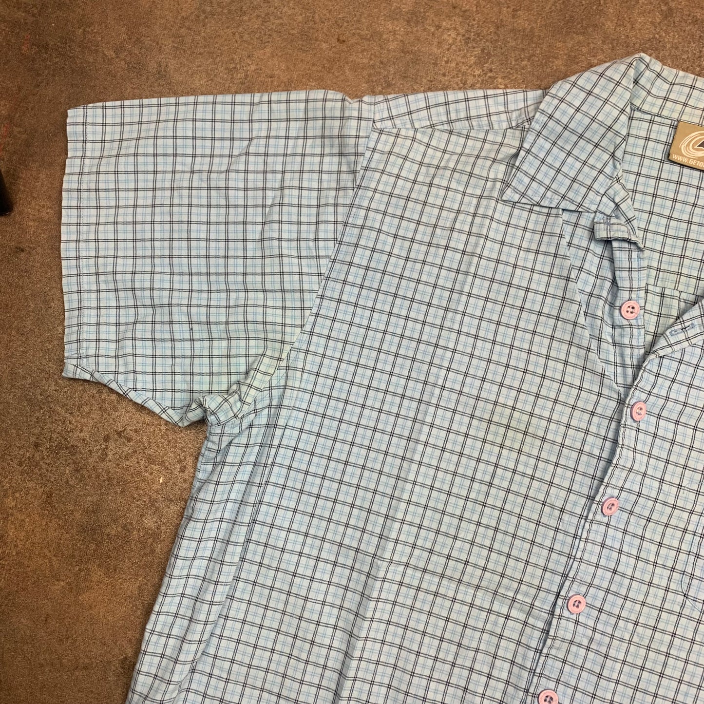 Animal 90s plaid button collar shirt