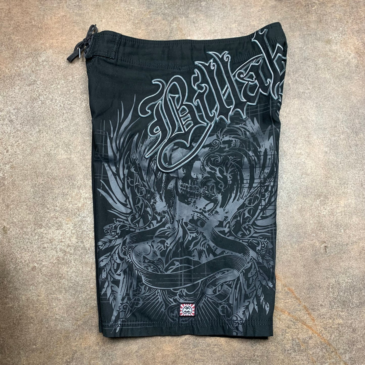 Billabong 00s black grey graphic boardshorts