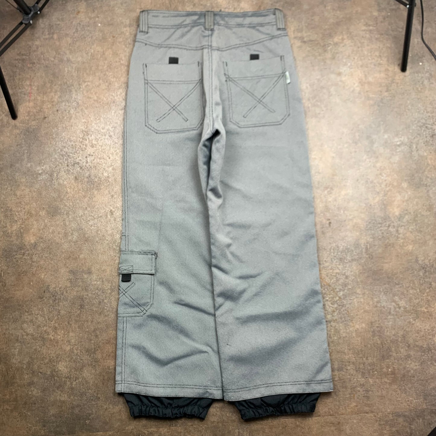 O'Neill 00s grey checkered ski salopettes