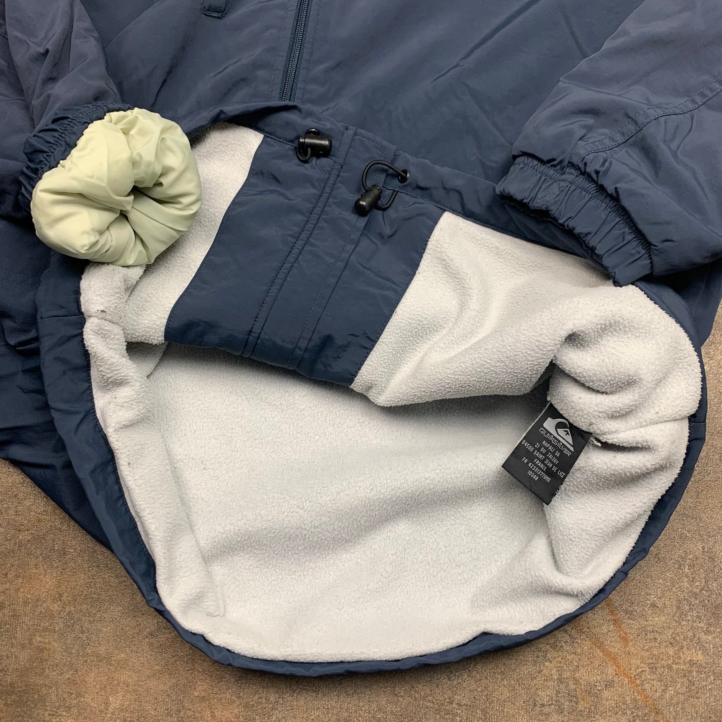 Quiksilver 90s navy lined logo zip jacket