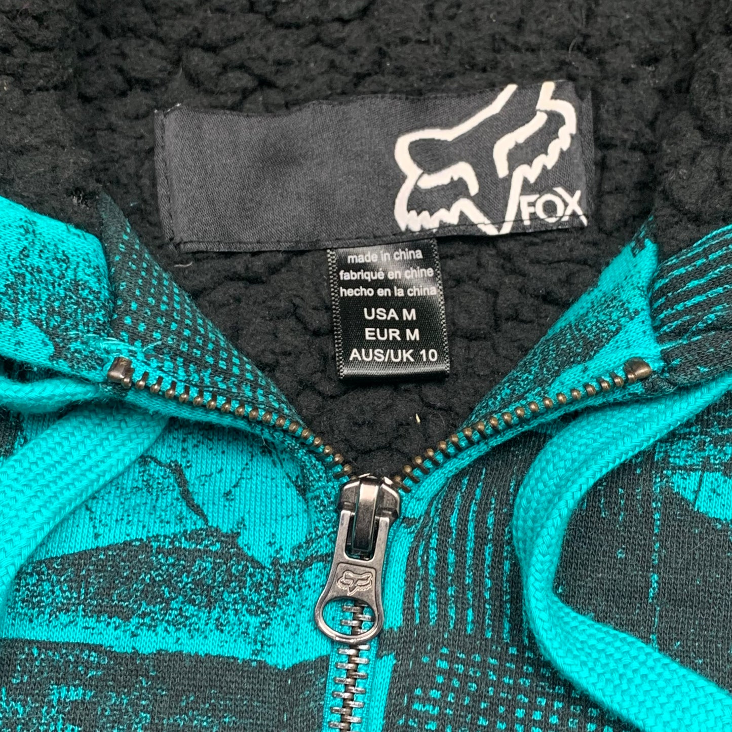 Fox Racing 00s fur lined graphic hoodie