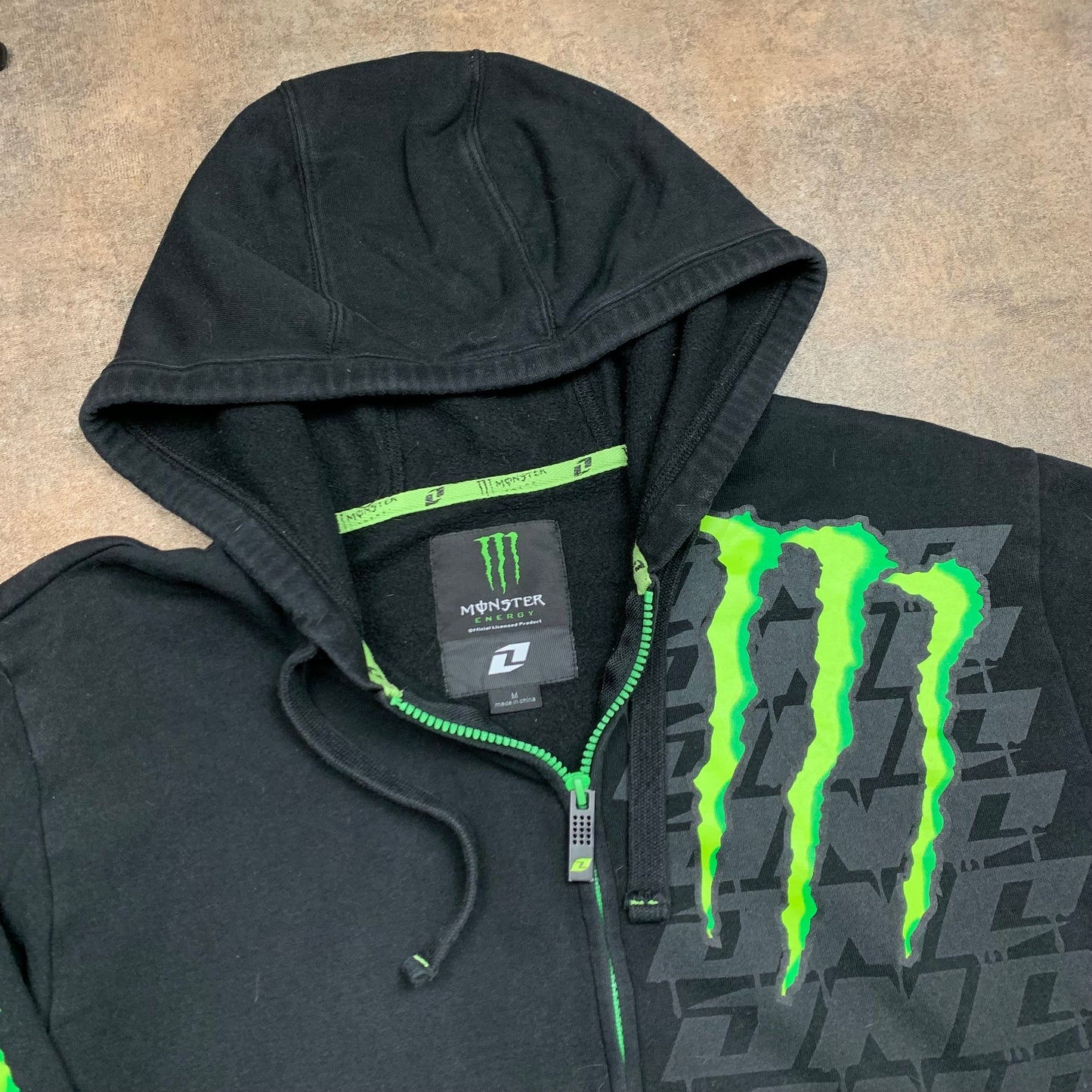 One Industries x Monster Energy 00s black graphic hoodie