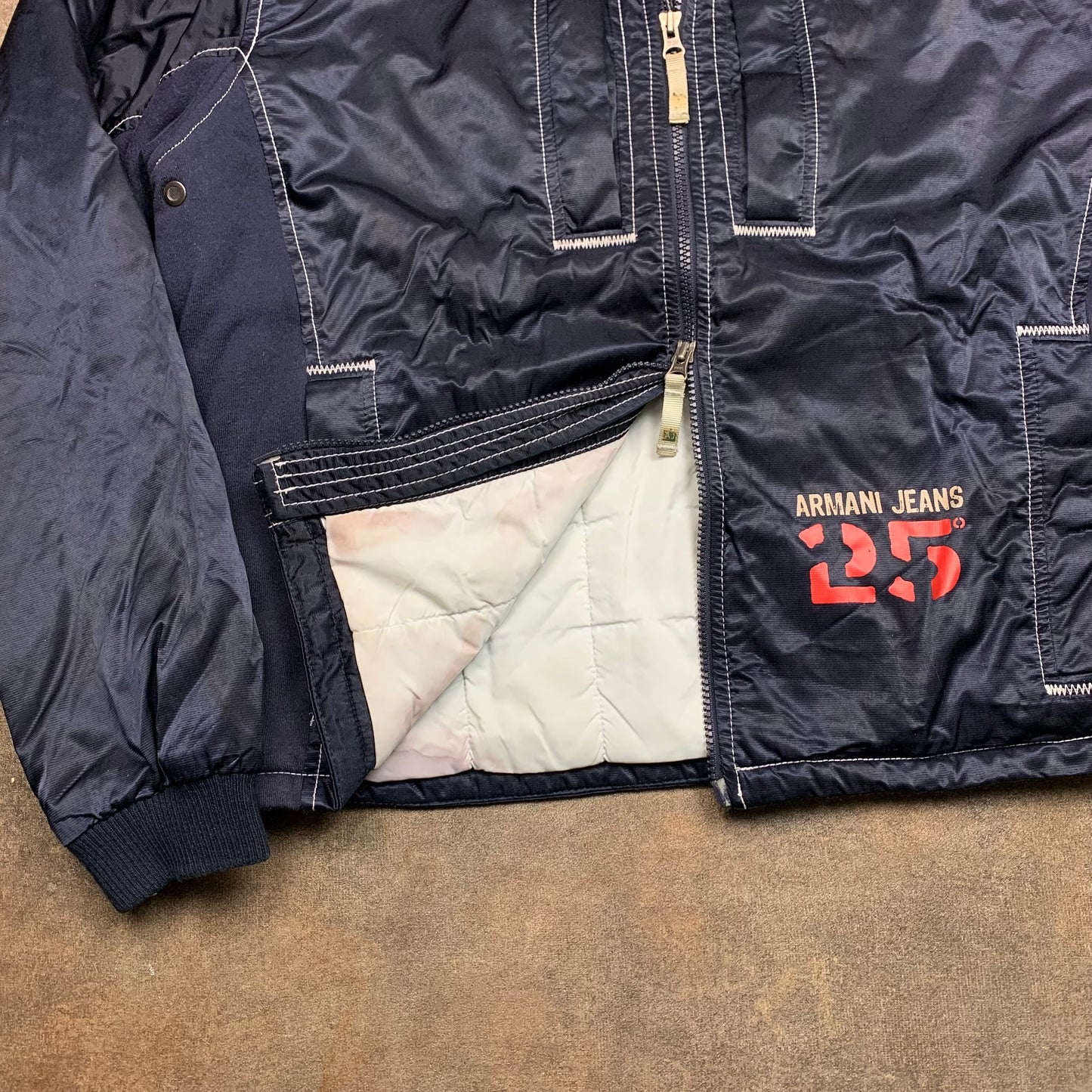 Armani Jeans 00s navy boxy bomber jacket