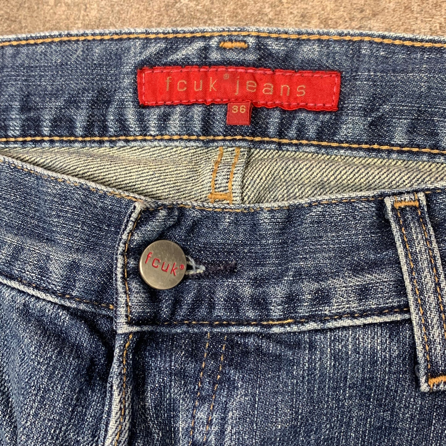 FCUK 00s baggy navy denim jeans