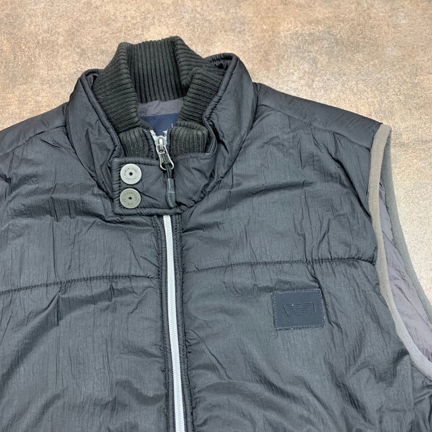 Armani Jeans 00s black puffer gilet