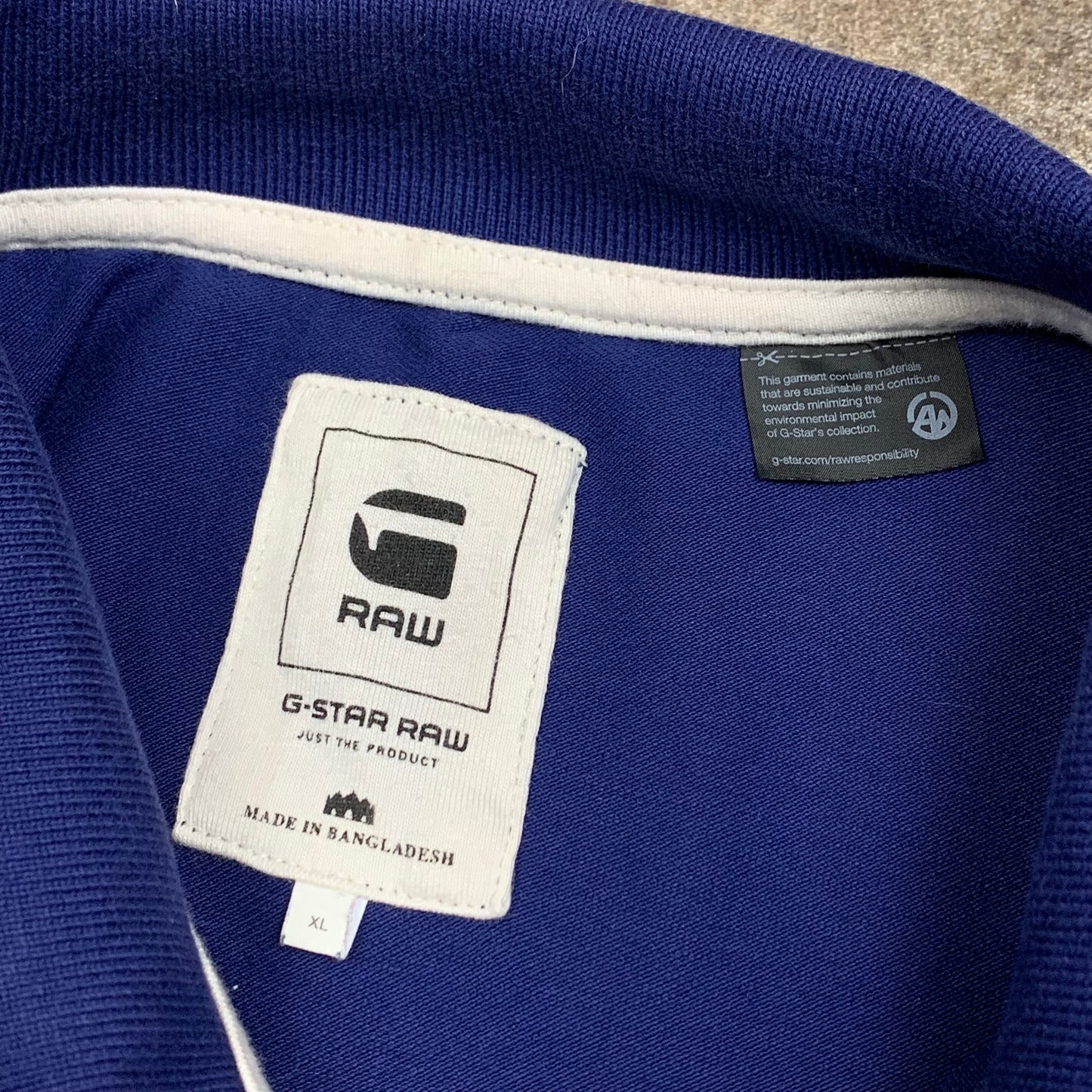 G-Star Raw navy blue graphic polo shirt