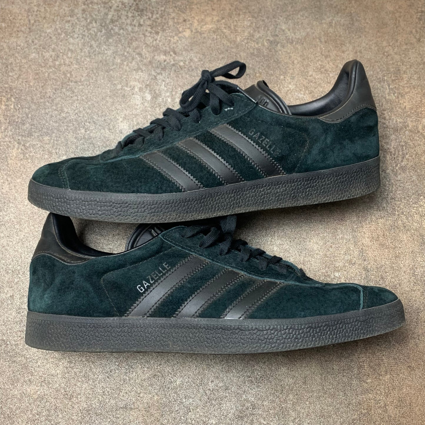 Adidas Gazelle black suede trainers