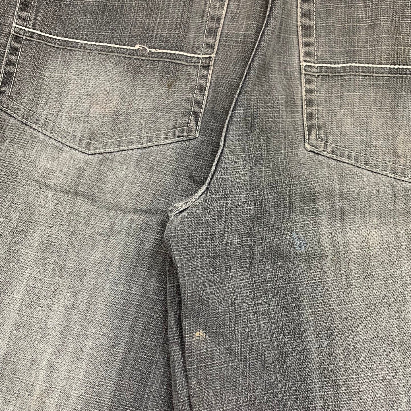 Southpole 00s grey baggy red tab jorts