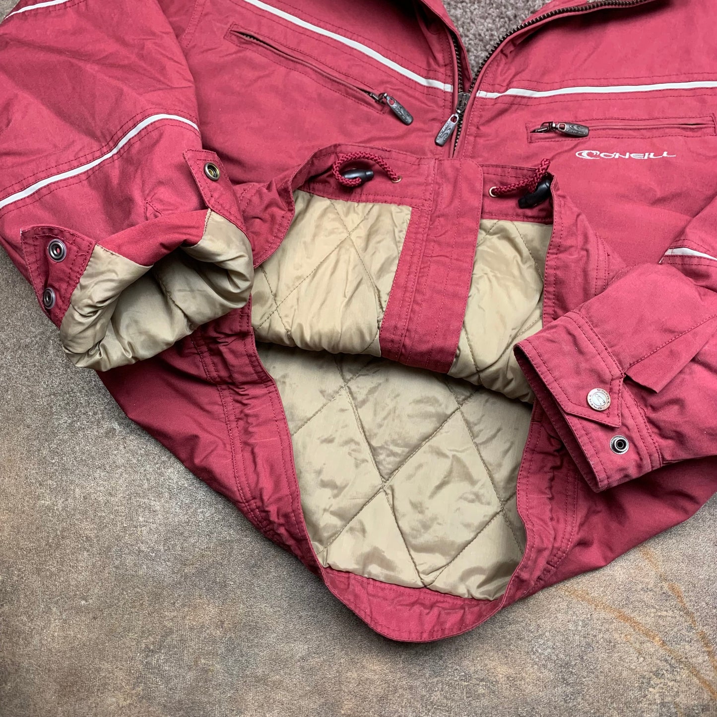 O'Neill 00s pink utilised lined zip jacket