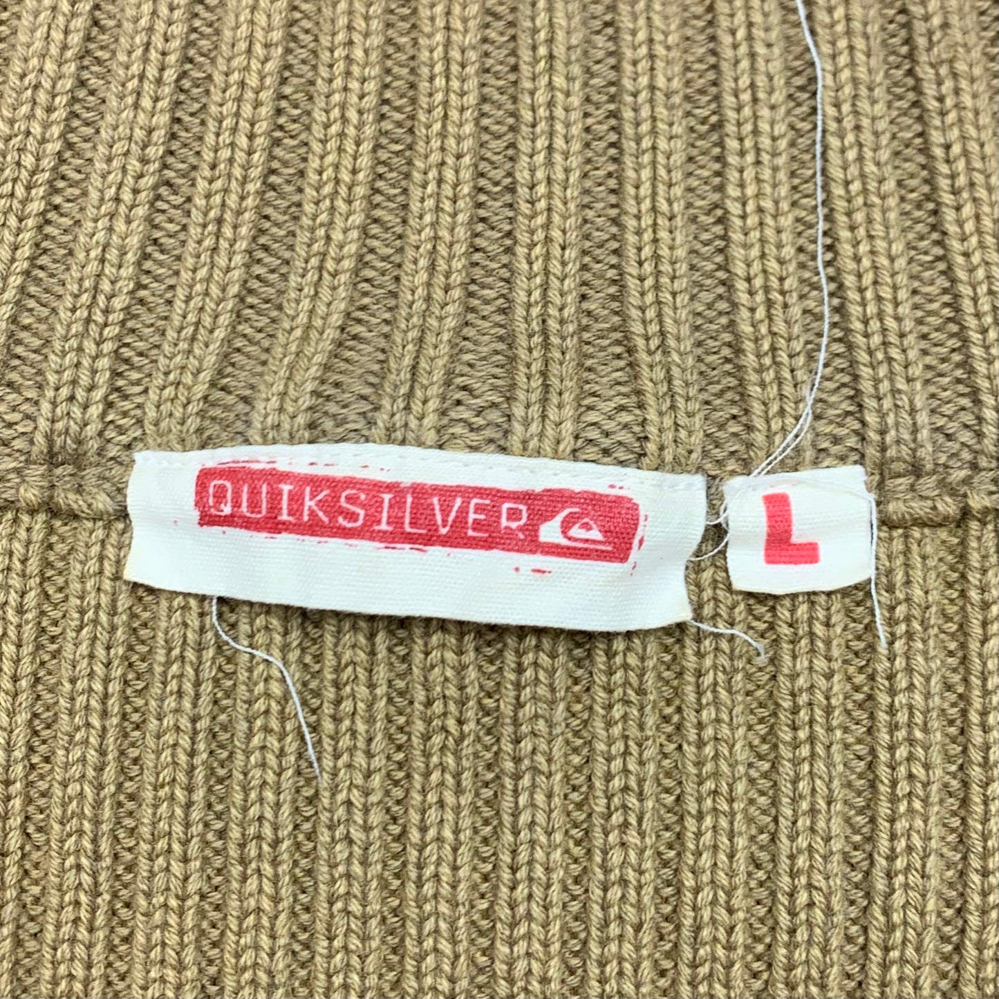 Quiksilver 90s knit beige faded zip cardigan