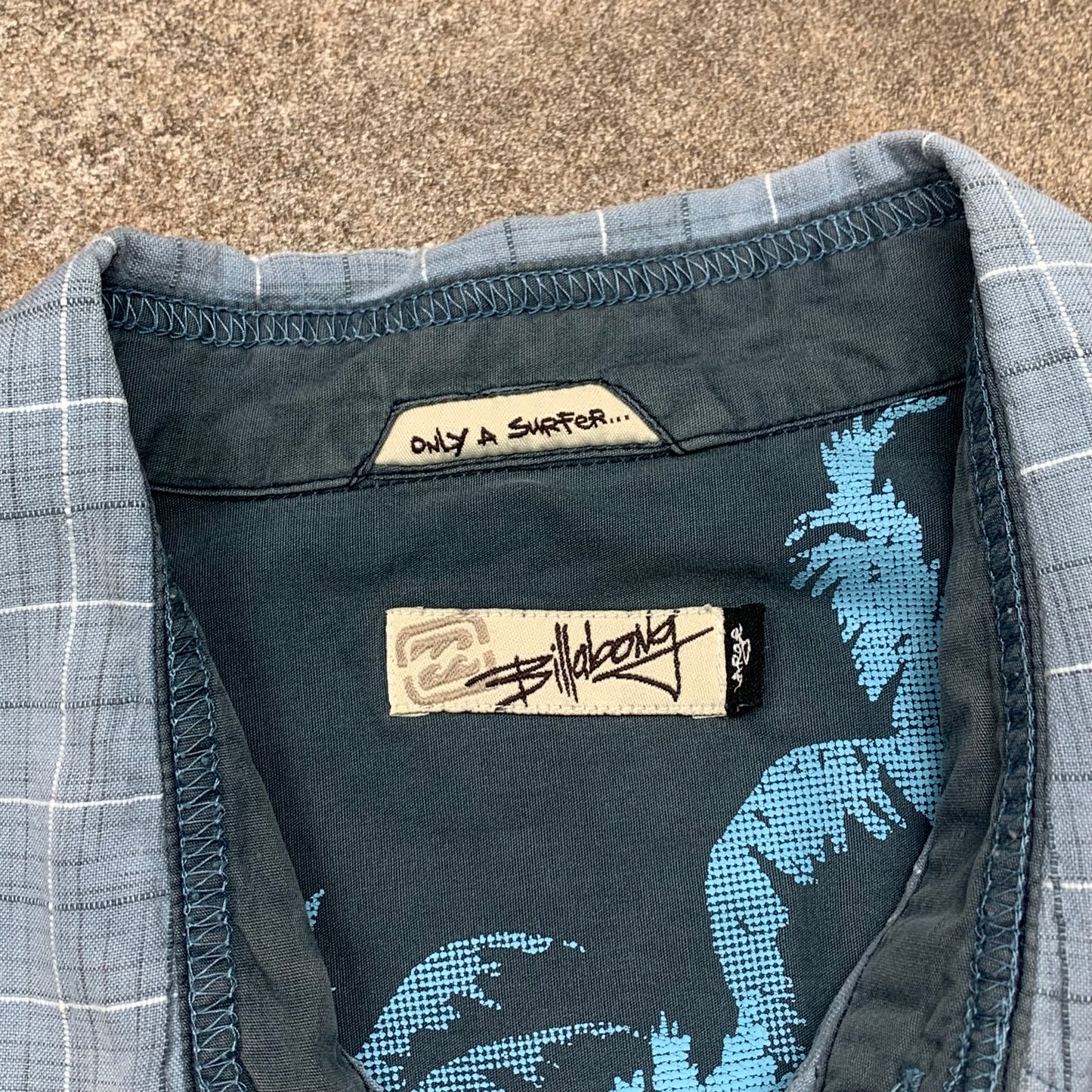 Billabong 00s blue checked button shirt