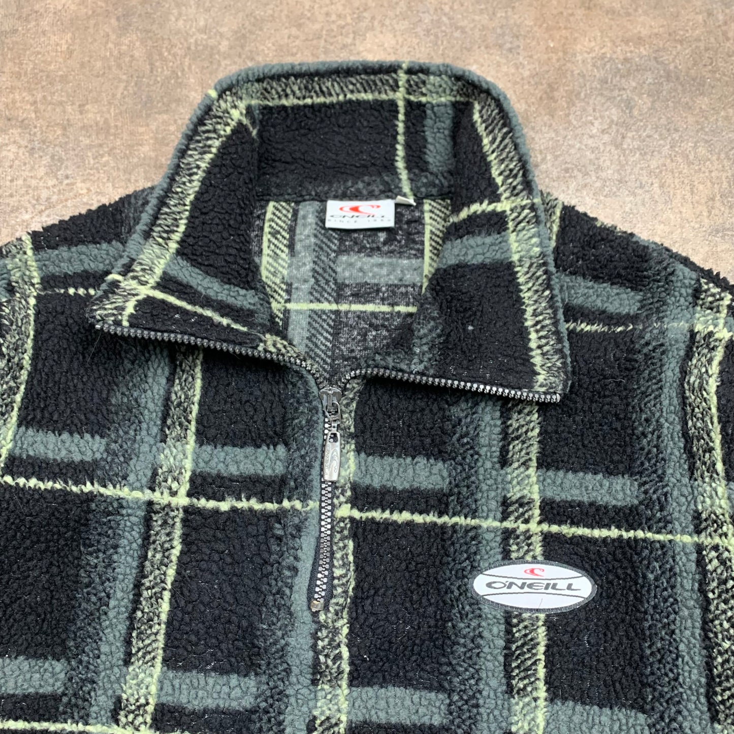 O'Neill 00s plaid quarter zip fleece