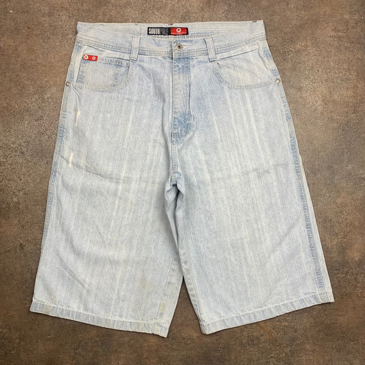 Southpole 00s pale blue baggy jorts