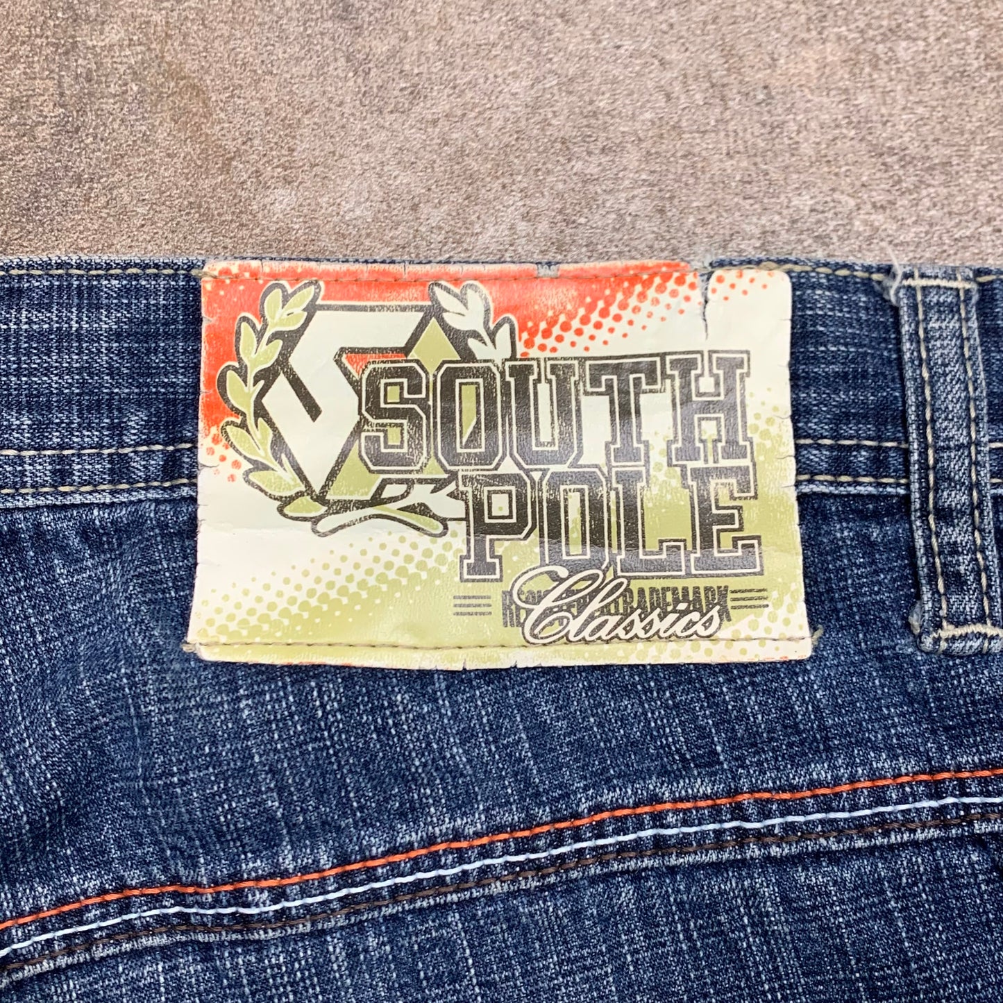 Southpole 00s navy graphic baggy jorts