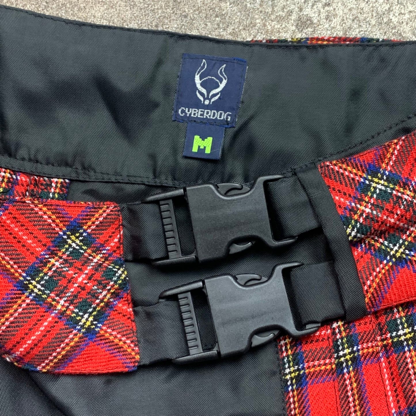 Cyberdog 00s plaid black red miniskirt