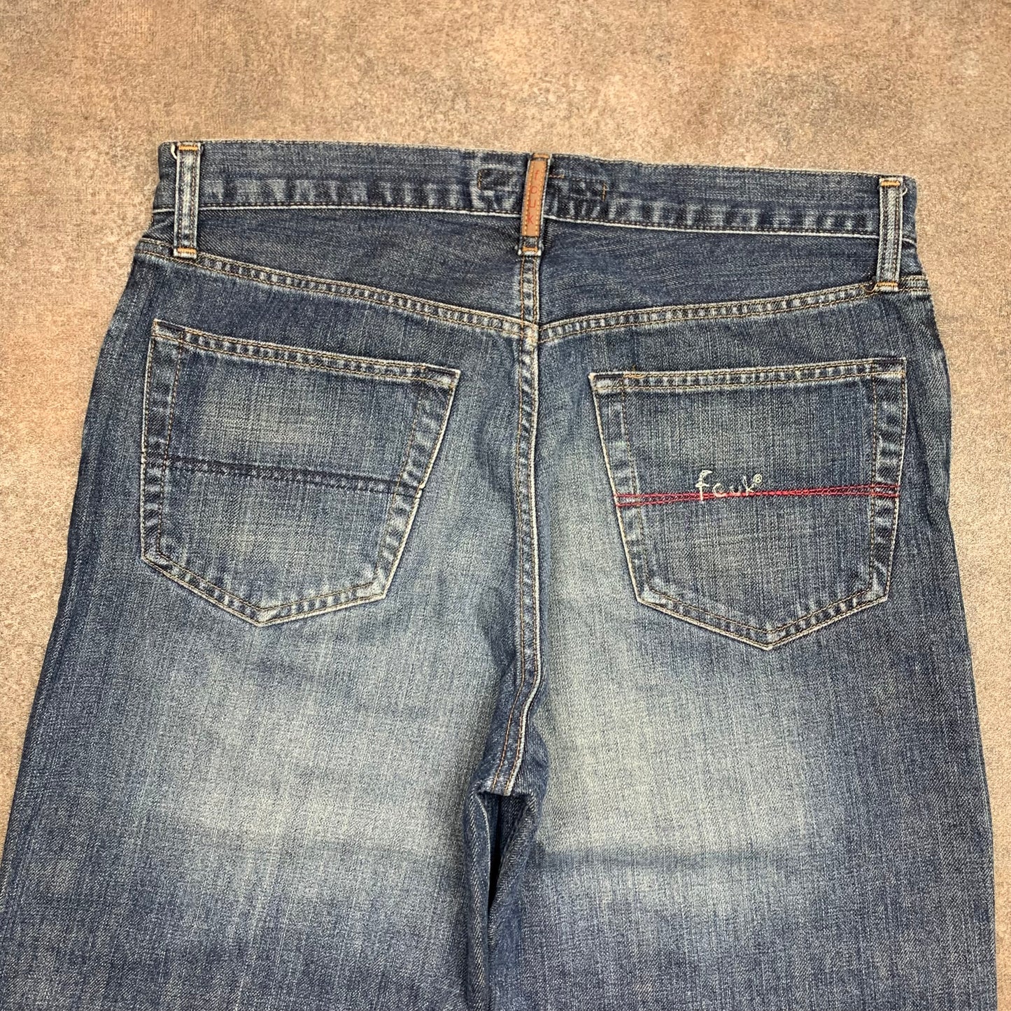 FCUK 00s navy embroidered jeans