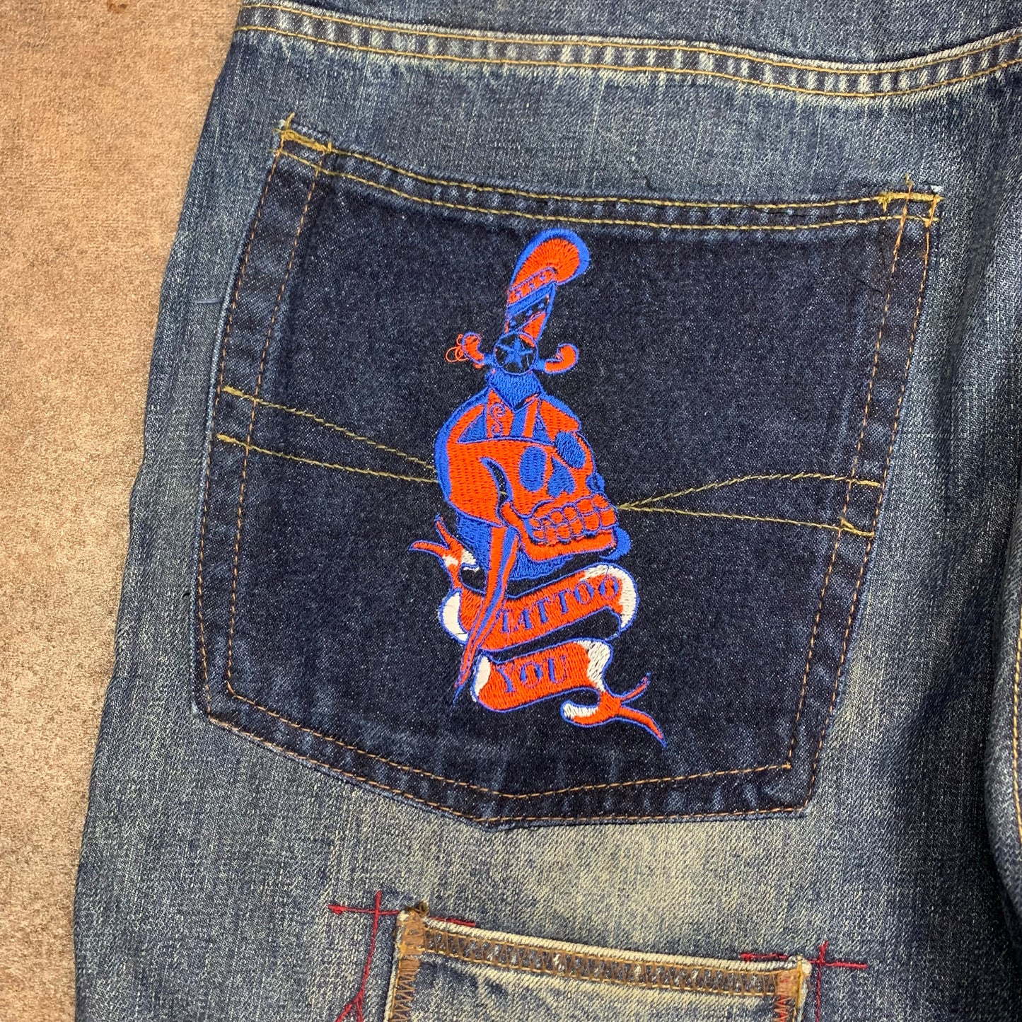 Phat Farm 00s baggy multipocket graphic jeans
