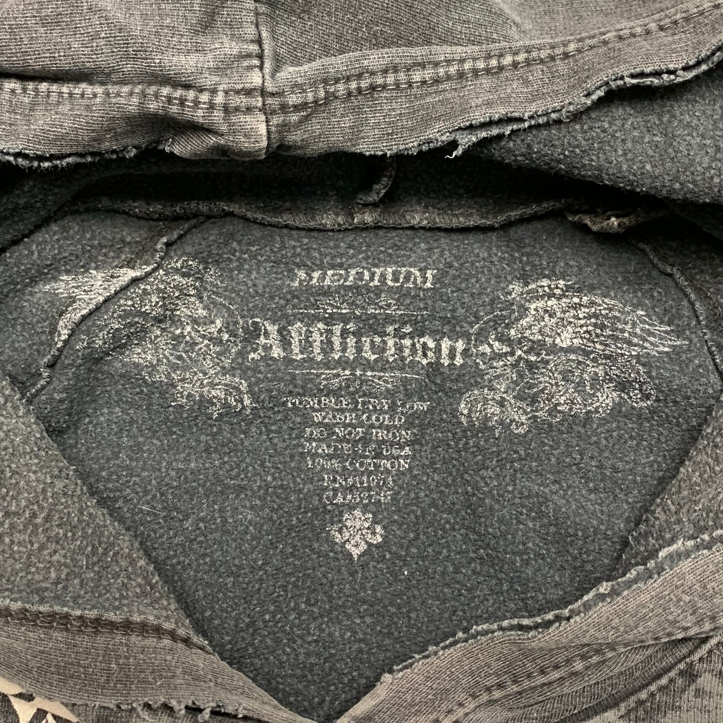 Affliction 00s black Birds of Prey hoodie
